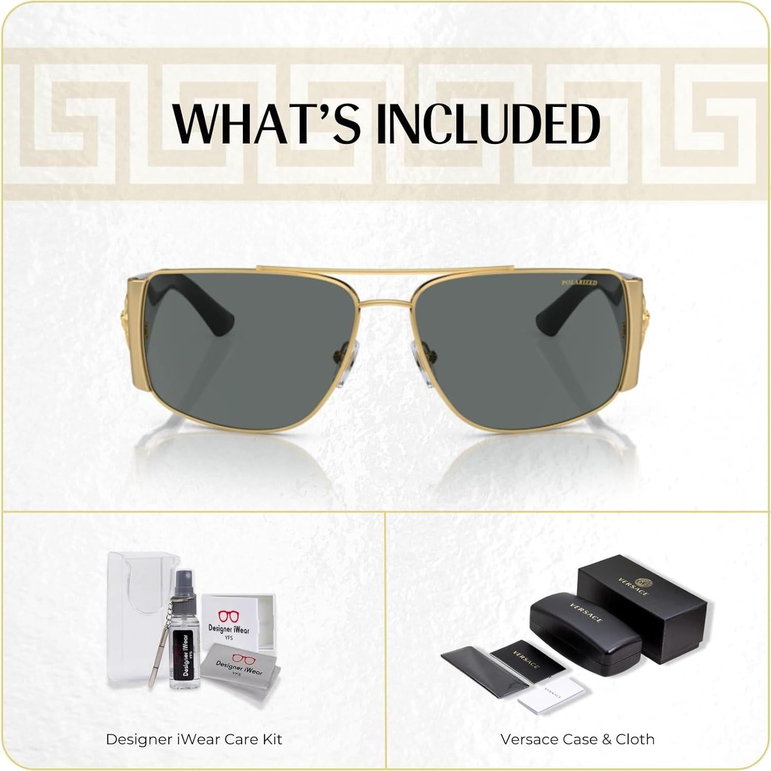 Gafas de sol Versace VE2163 doradas con lentes polarizados