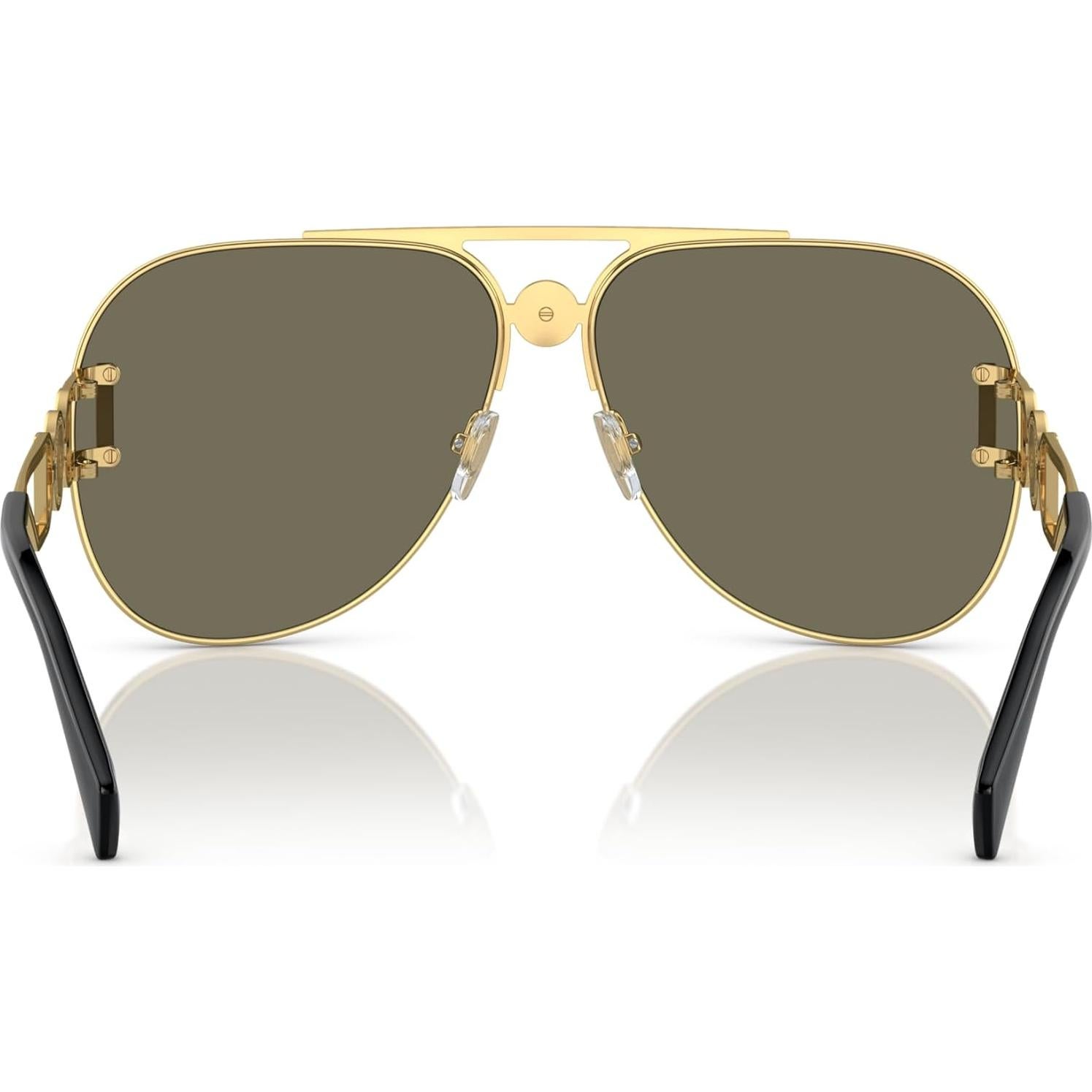 Gafas de sol unisex Versace doradas con lentes espejo 63mm