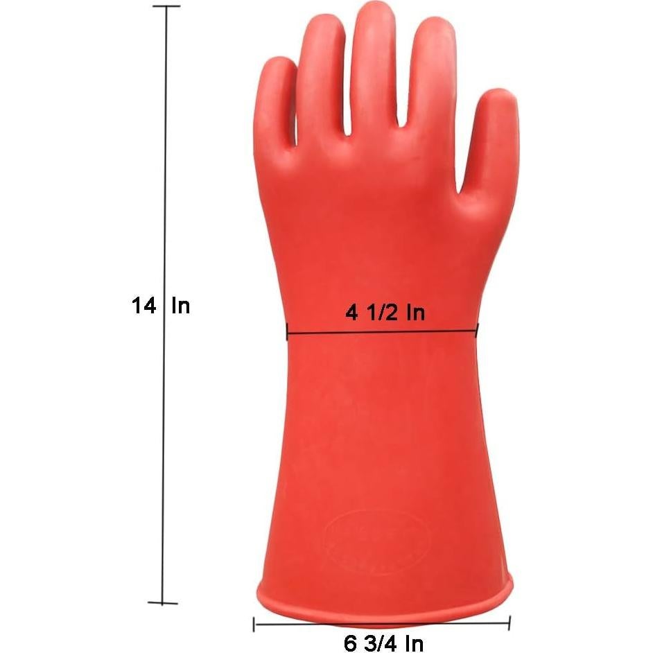 Guantes de Goma Aislados Eléctricos ShuangAn 12KV 35.56cm