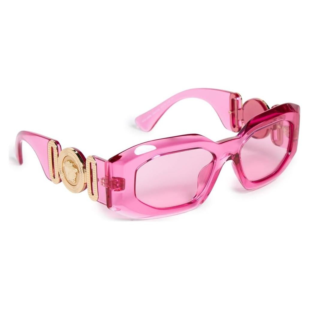 Gafas de sol rectangulares Versace para mujer Rosa