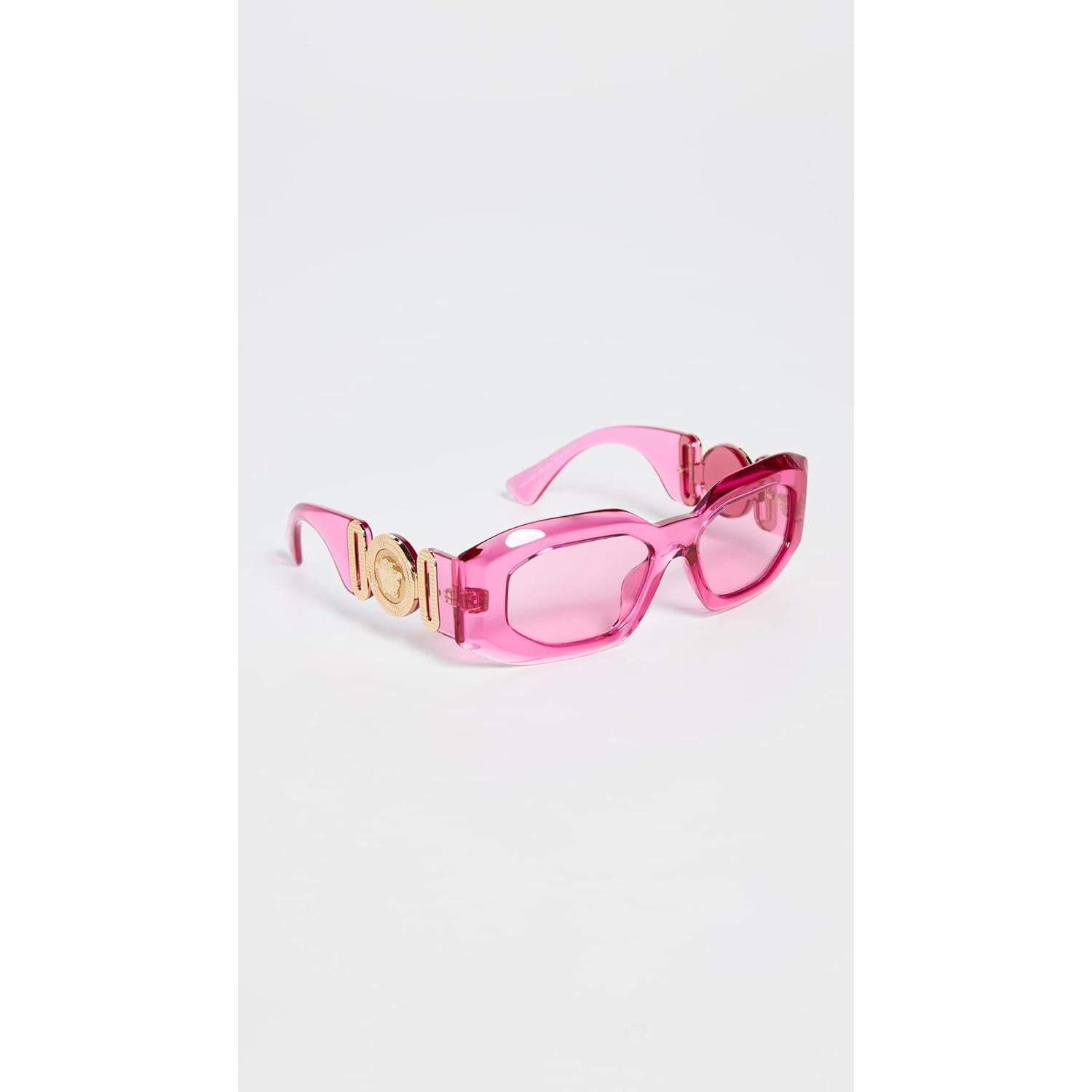 Gafas de sol rectangulares Versace para mujer Rosa
