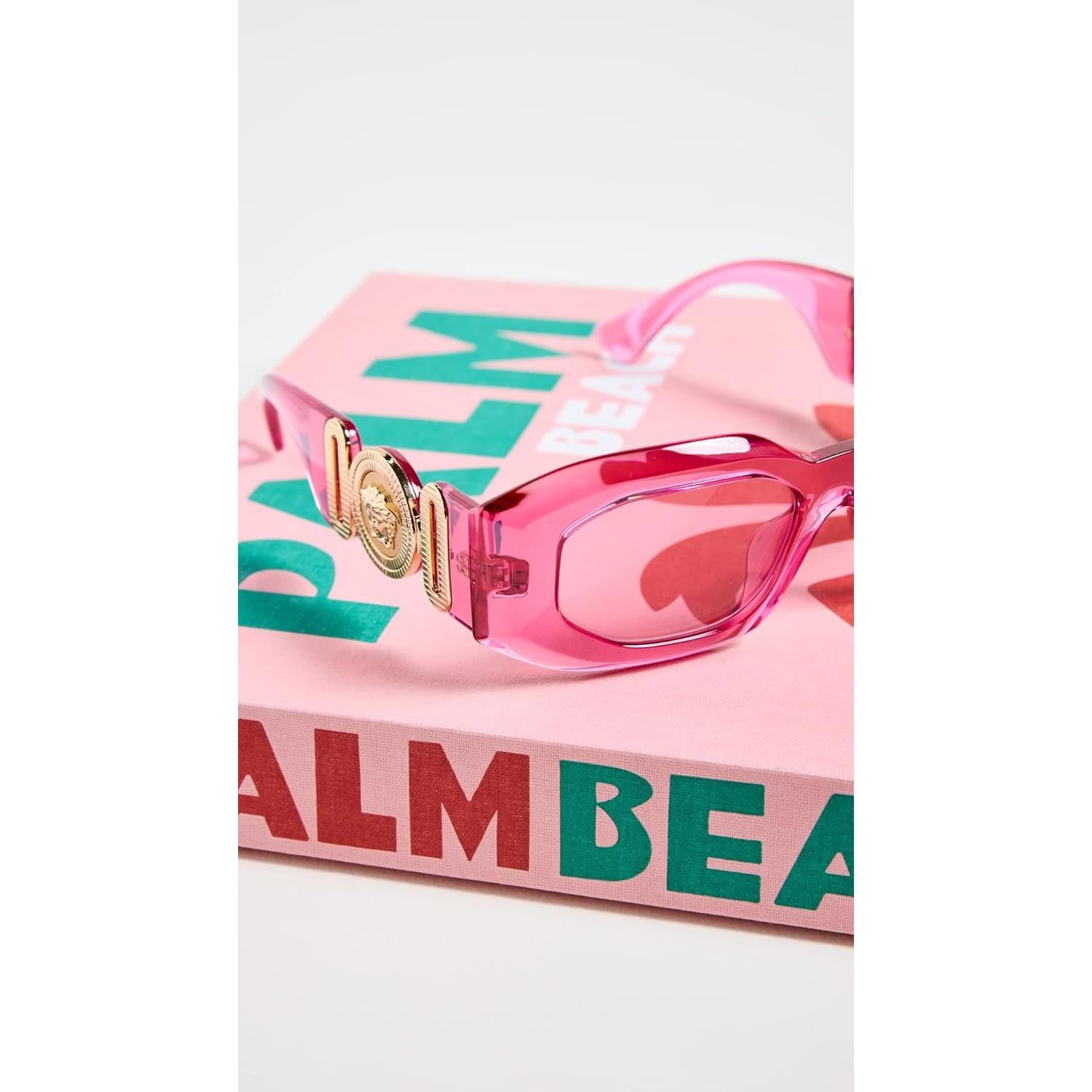 Gafas de sol rectangulares Versace para mujer Rosa