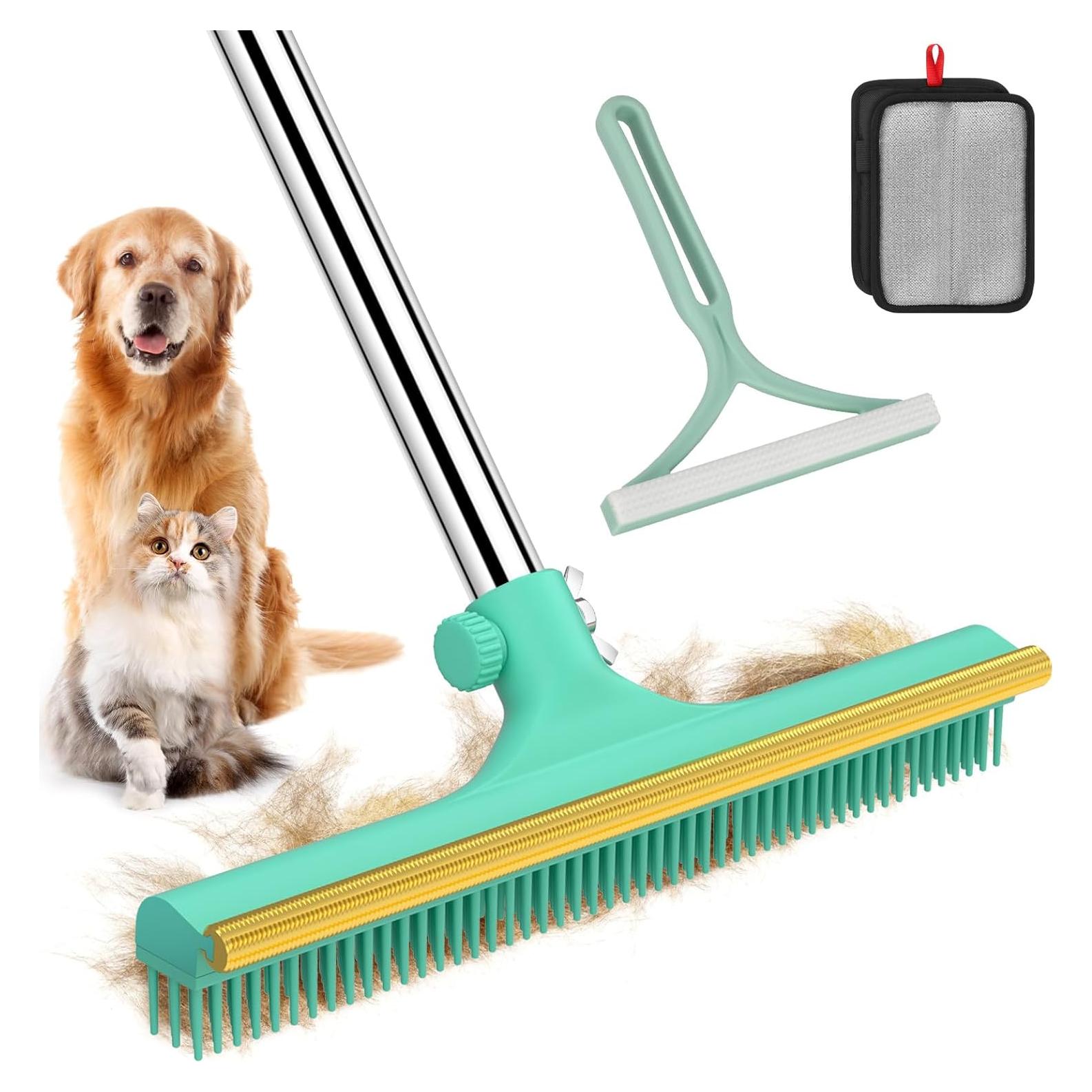 Rastrillo para Alfombras Nrefpun 3 en 1 Mango Ajustable 60"