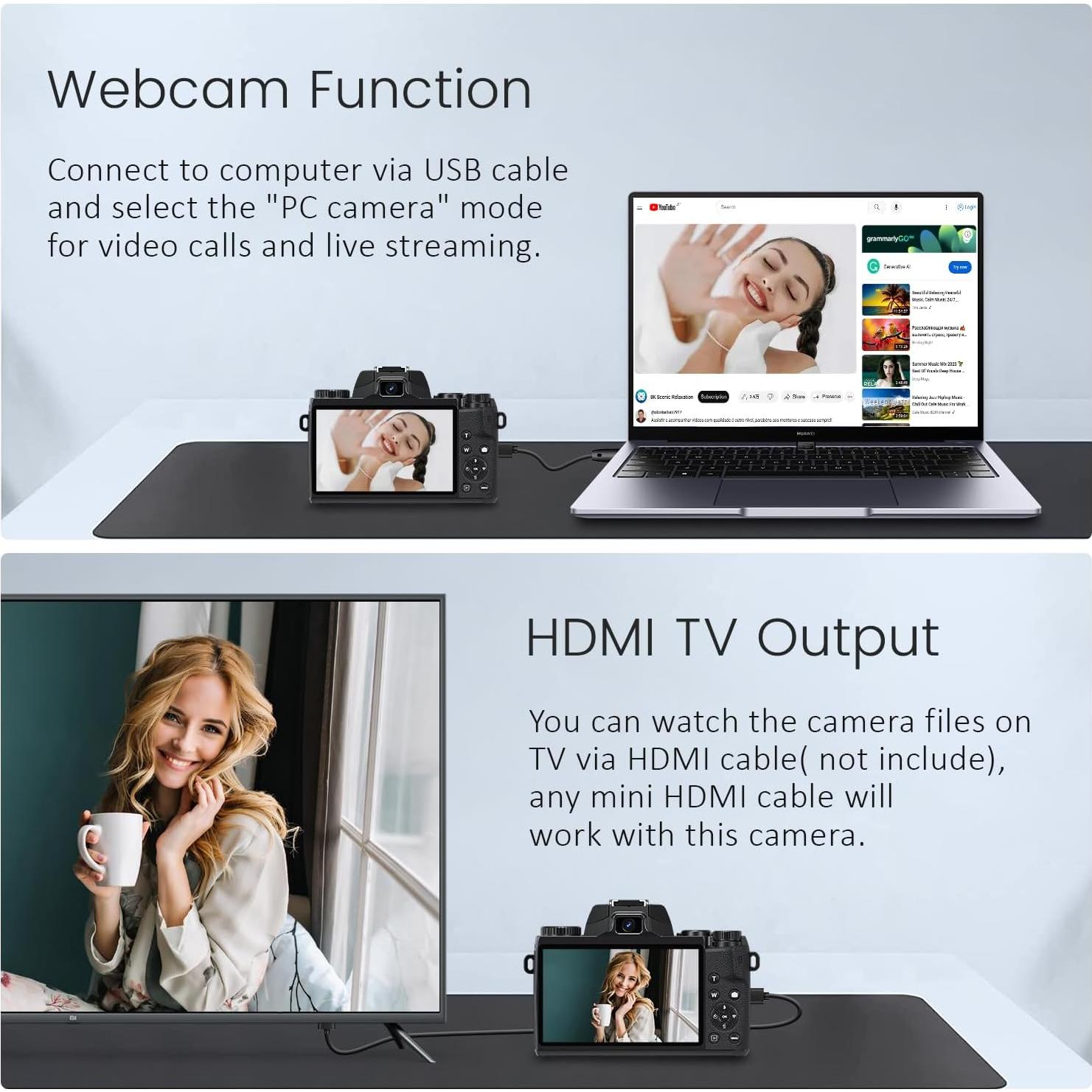 Cámara Digital Saneen S05 4K 64MP Pantalla Táctil WiFi