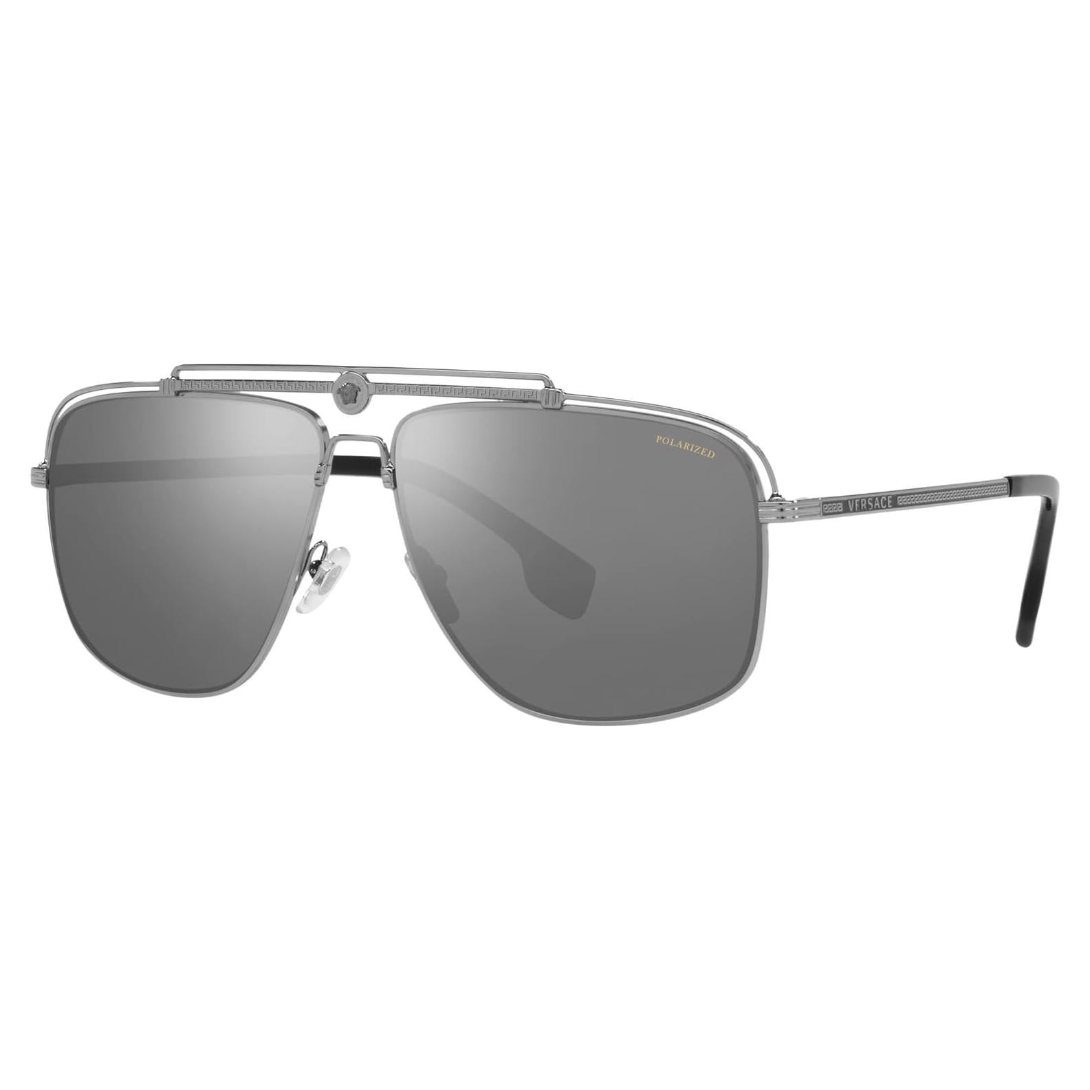 Gafas de sol Versace Hombre Gunmetal Lentes Espejo 61mm
