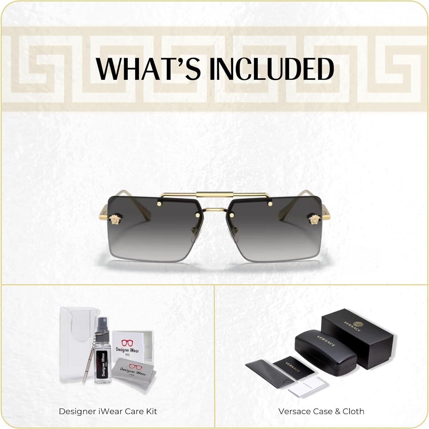 Gafas de sol Versace VE2245 doradas con kit de cuidado