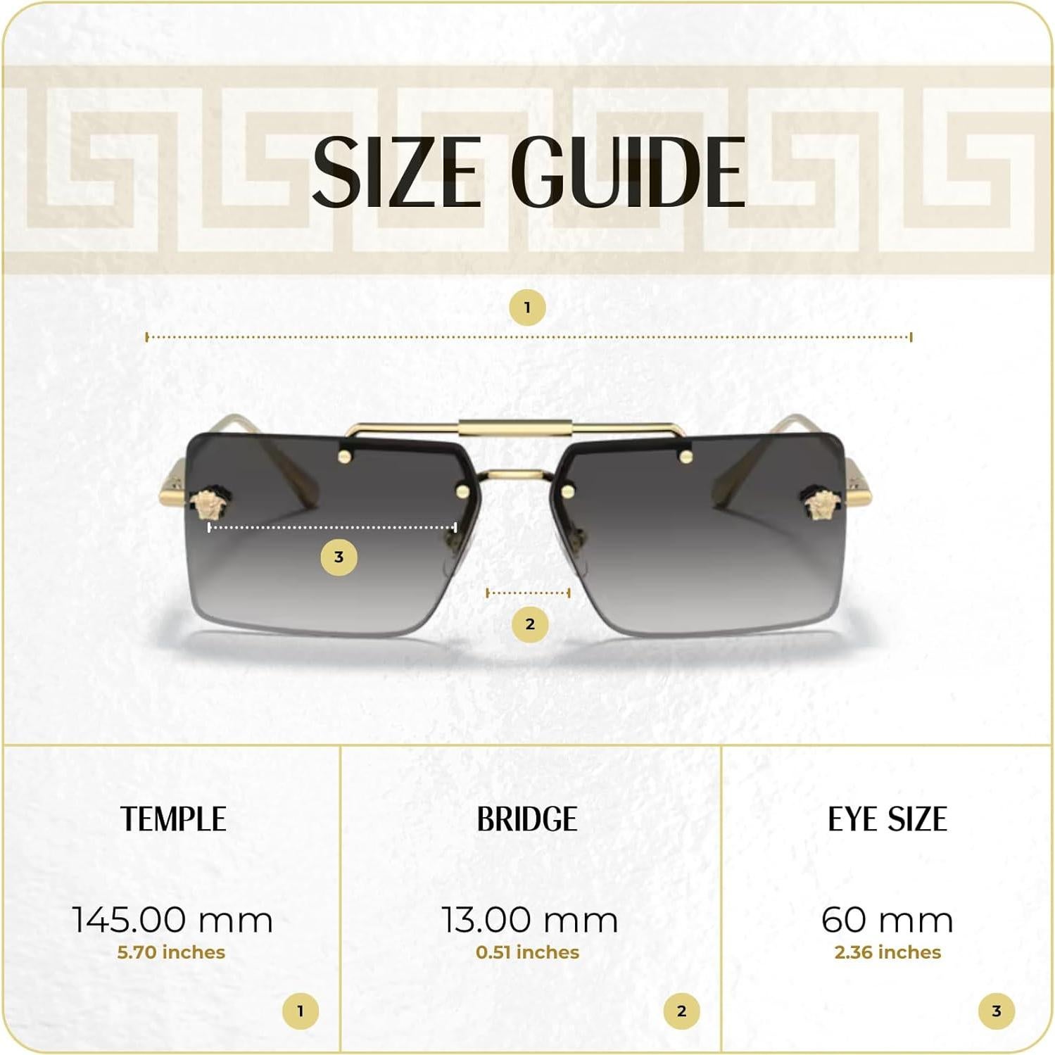 Gafas de sol Versace VE2245 doradas con kit de cuidado