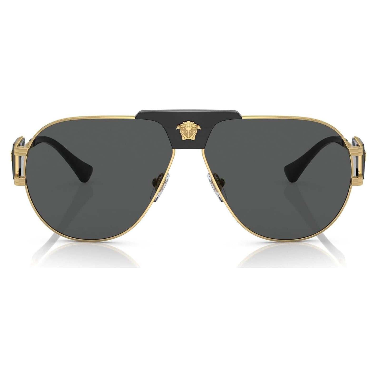 Gafas de sol Versace Hombre Marco Dorado Lentes Grises 63mm