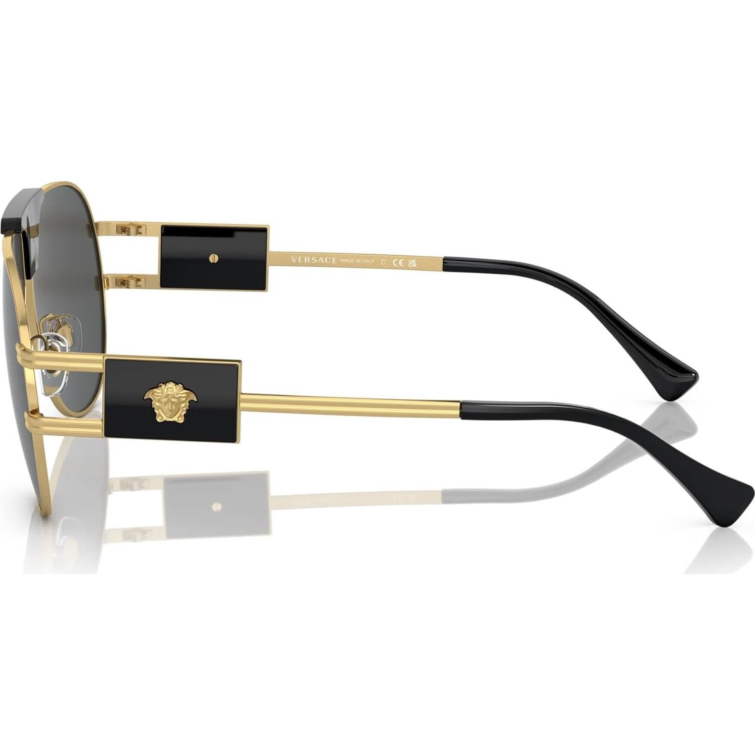 Gafas de sol Versace Hombre Marco Dorado Lentes Grises 63mm