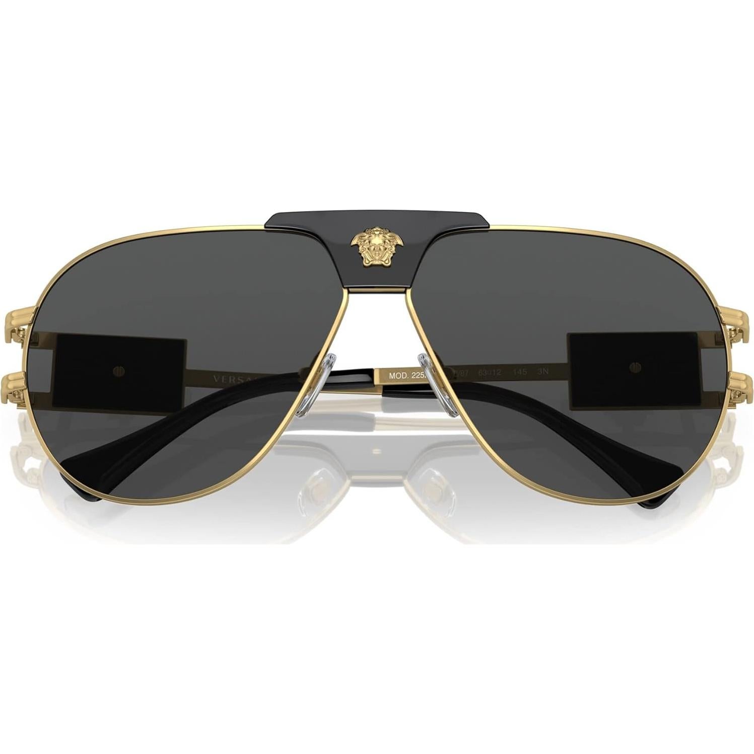 Gafas de sol Versace Hombre Marco Dorado Lentes Grises 63mm