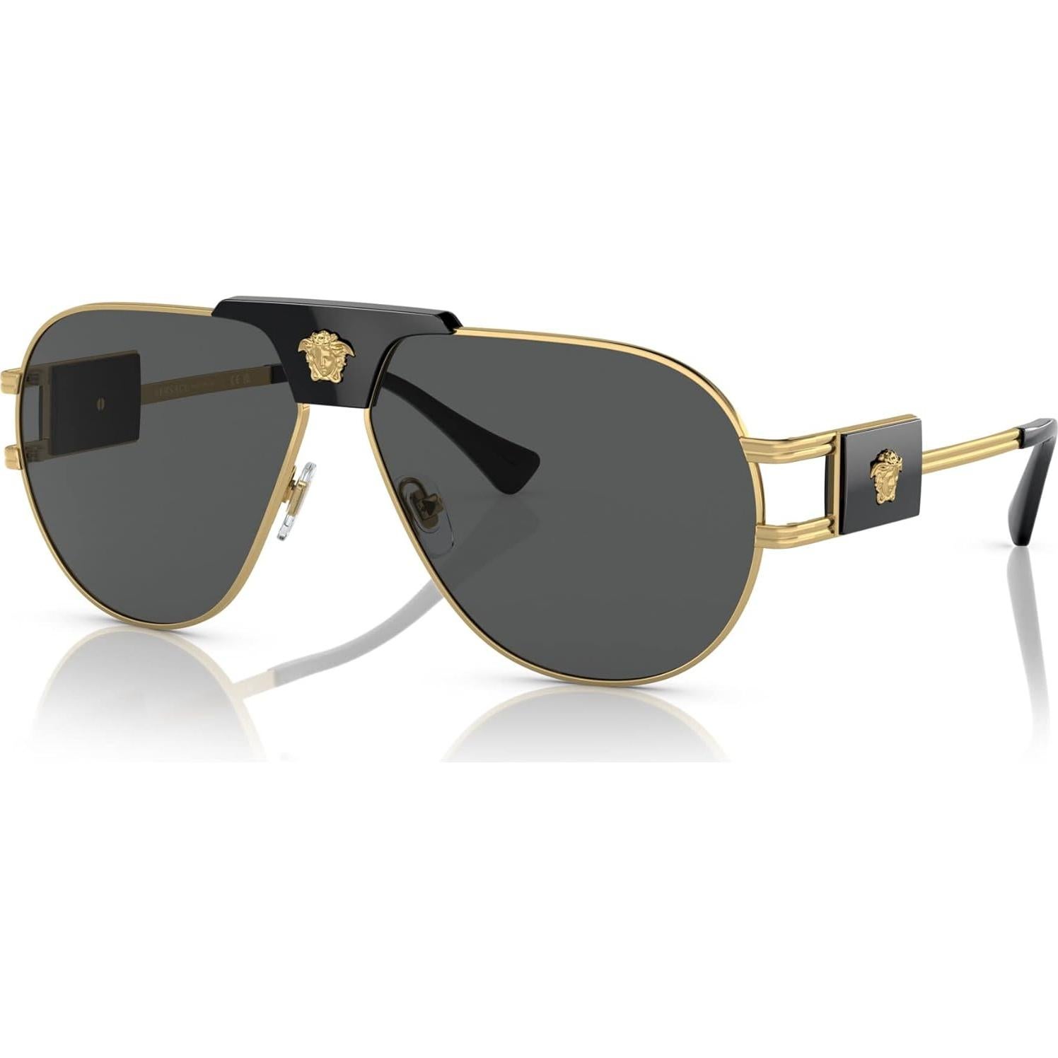 Gafas de sol Versace Hombre Marco Dorado Lentes Grises 63mm