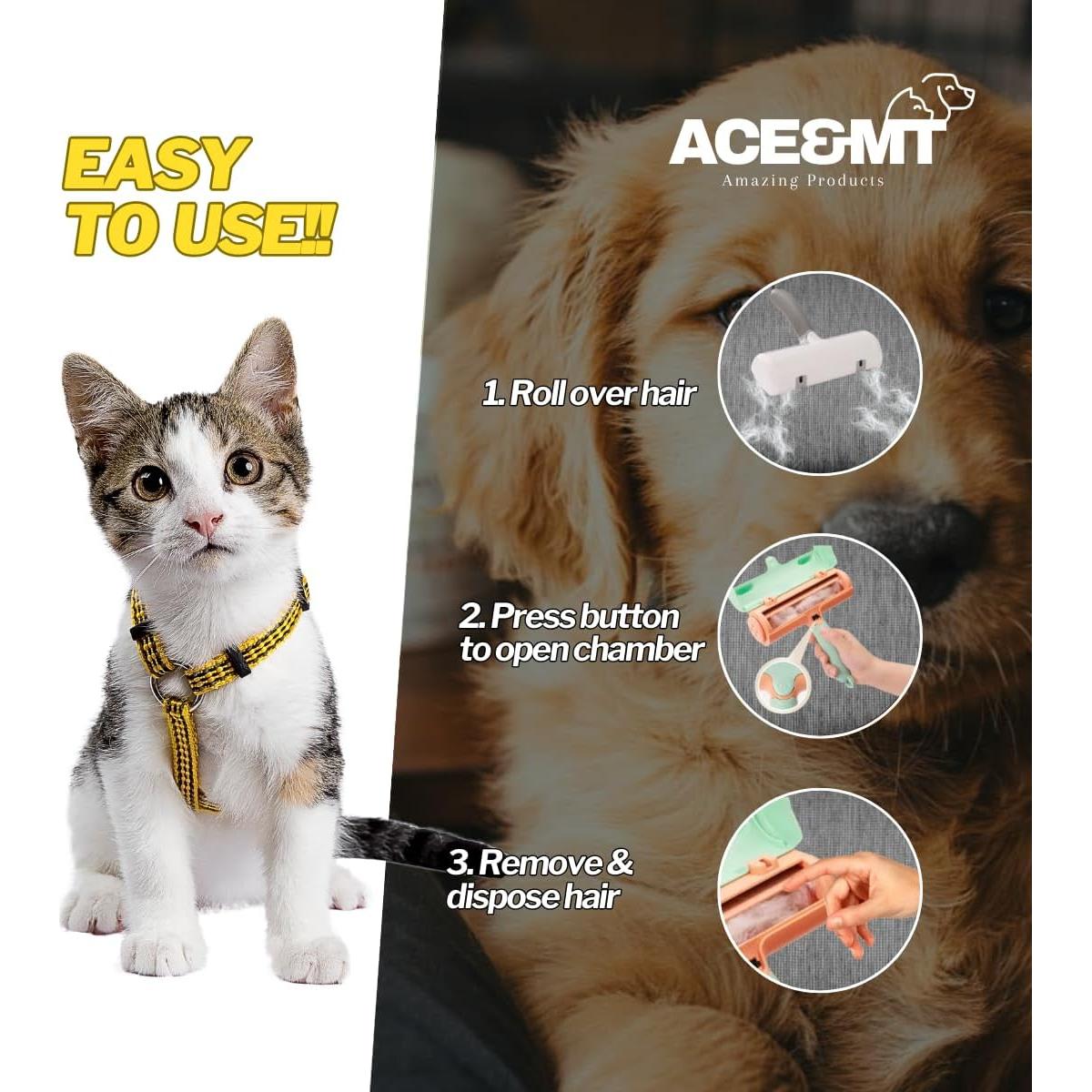 Removedor de Pelo de Mascota ACE&MT - Rodillo Reutilizable Multi-Superficie