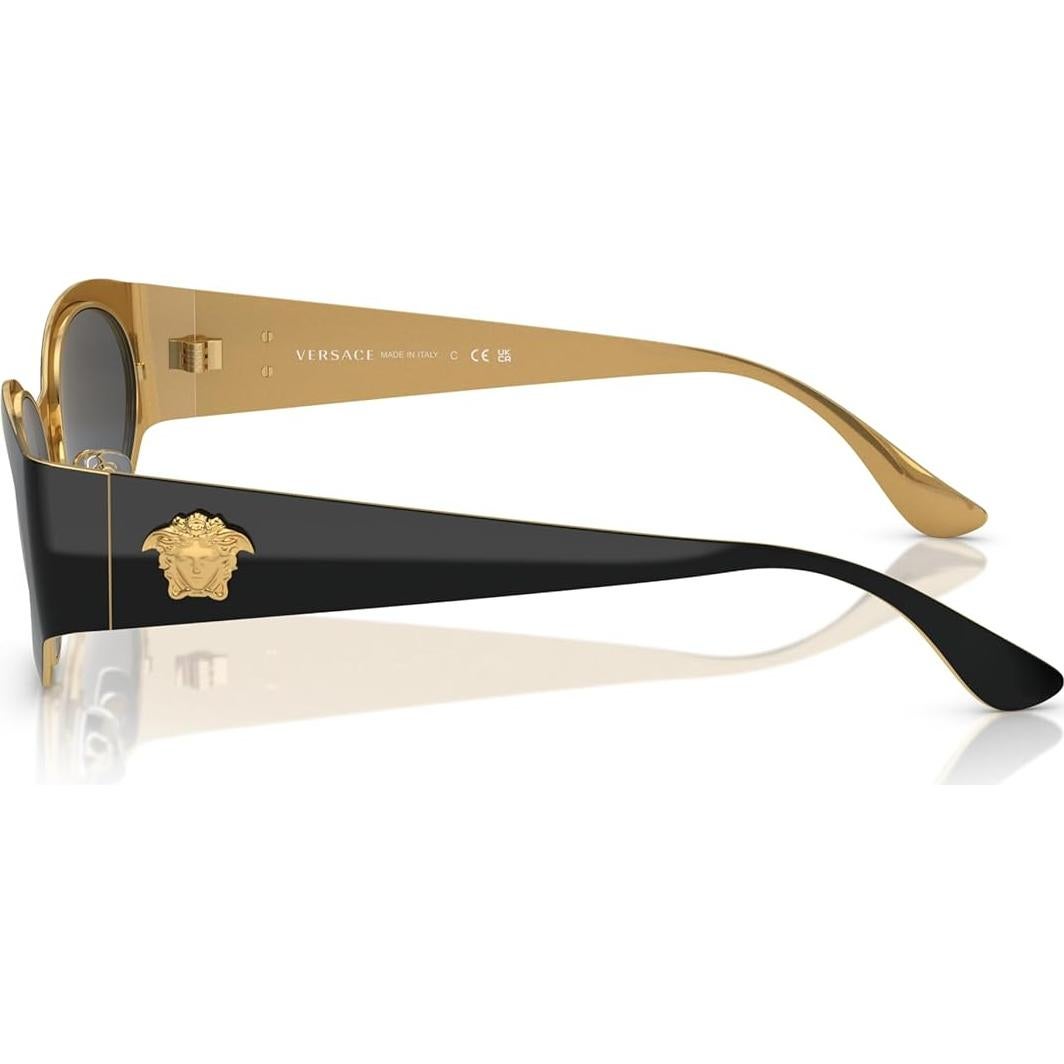 Gafas de sol Versace Mujer Marco Negro Lentes Grises 56mm
