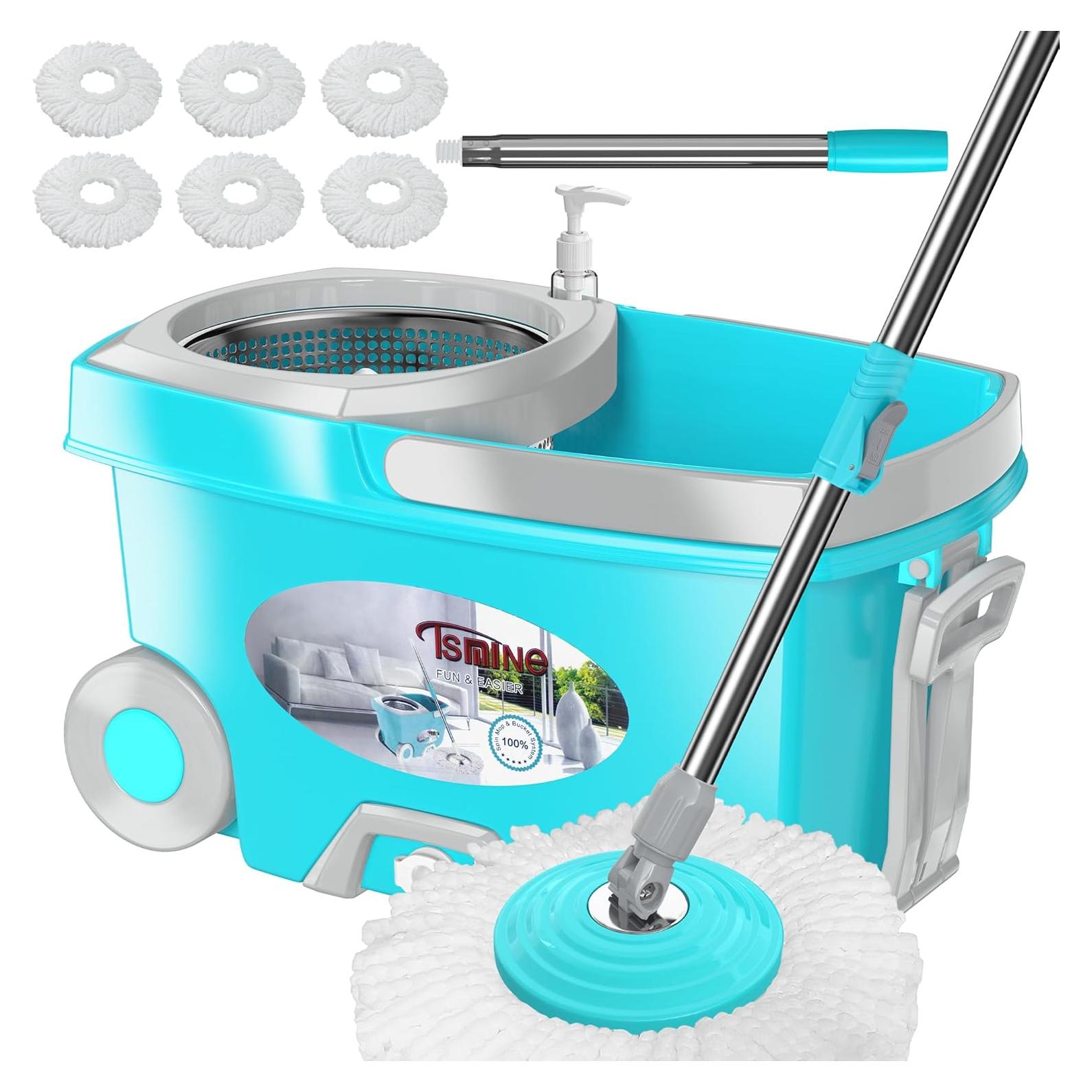 Set de Mop y Cubo RinseWise con Escurridor y 6 Repuestos