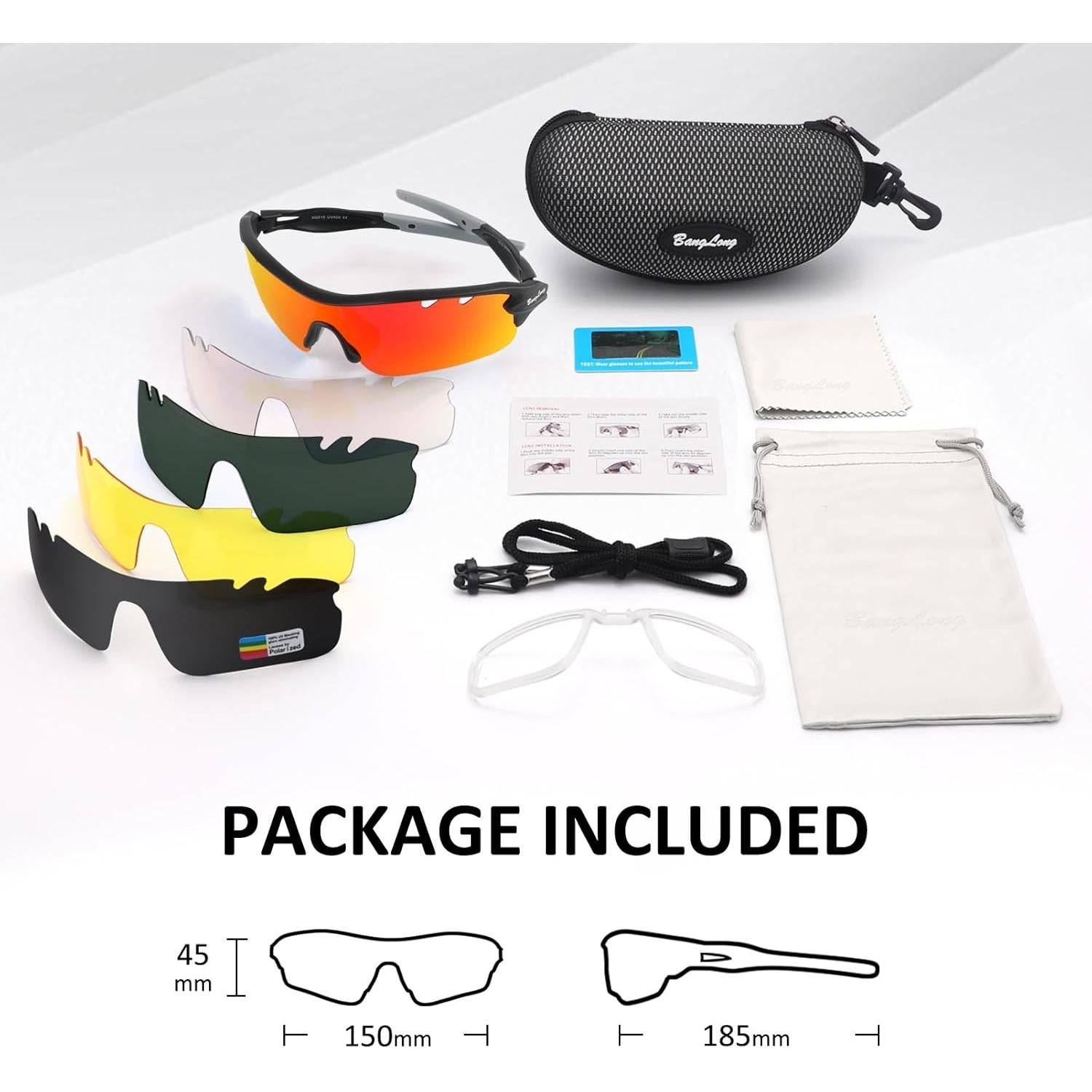 Gafas de sol deportivas BangLong con 5 lentes UV400