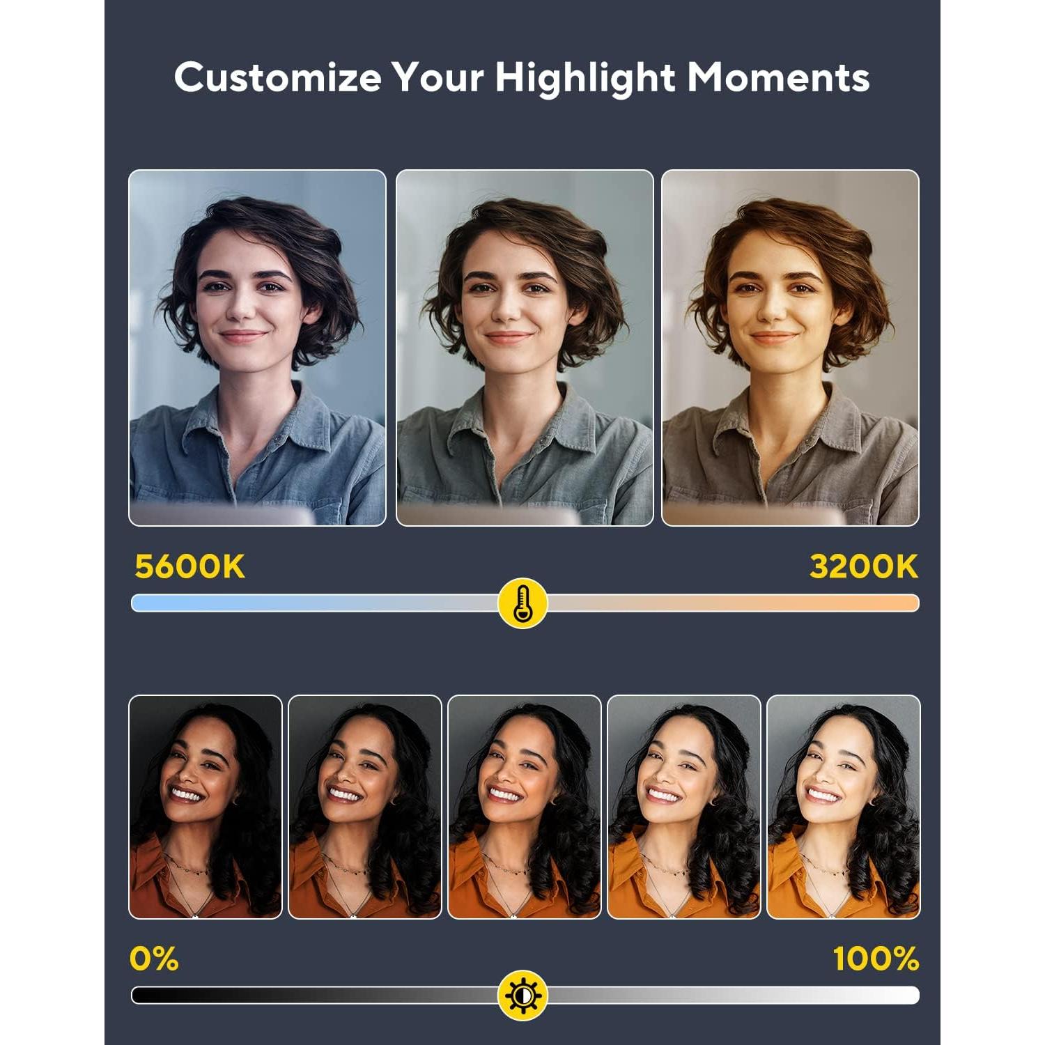 Luz de Video LED RaLeno 19.5W 3200-5600K para Estudio