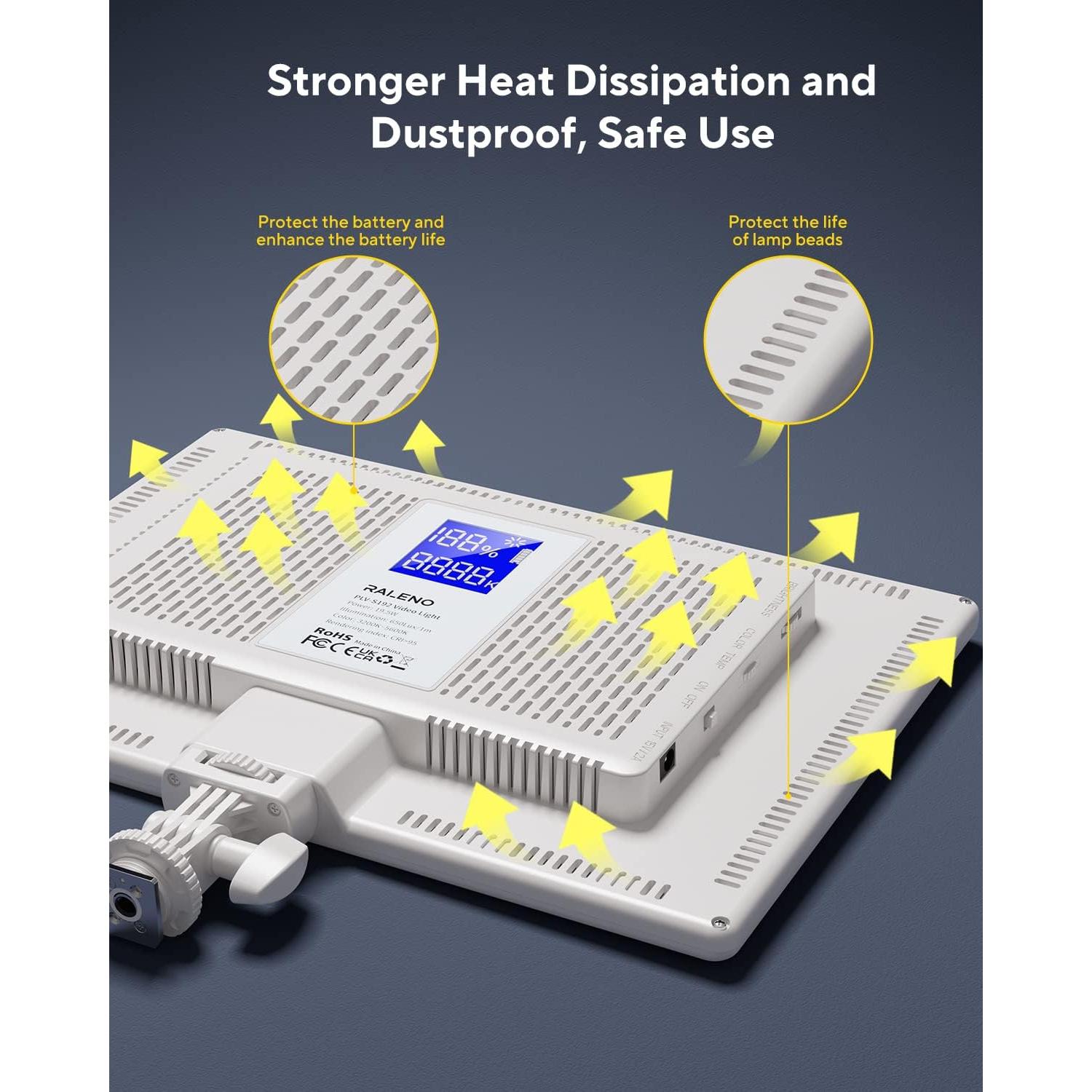 Luz de Video LED RaLeno 19.5W 3200-5600K para Estudio