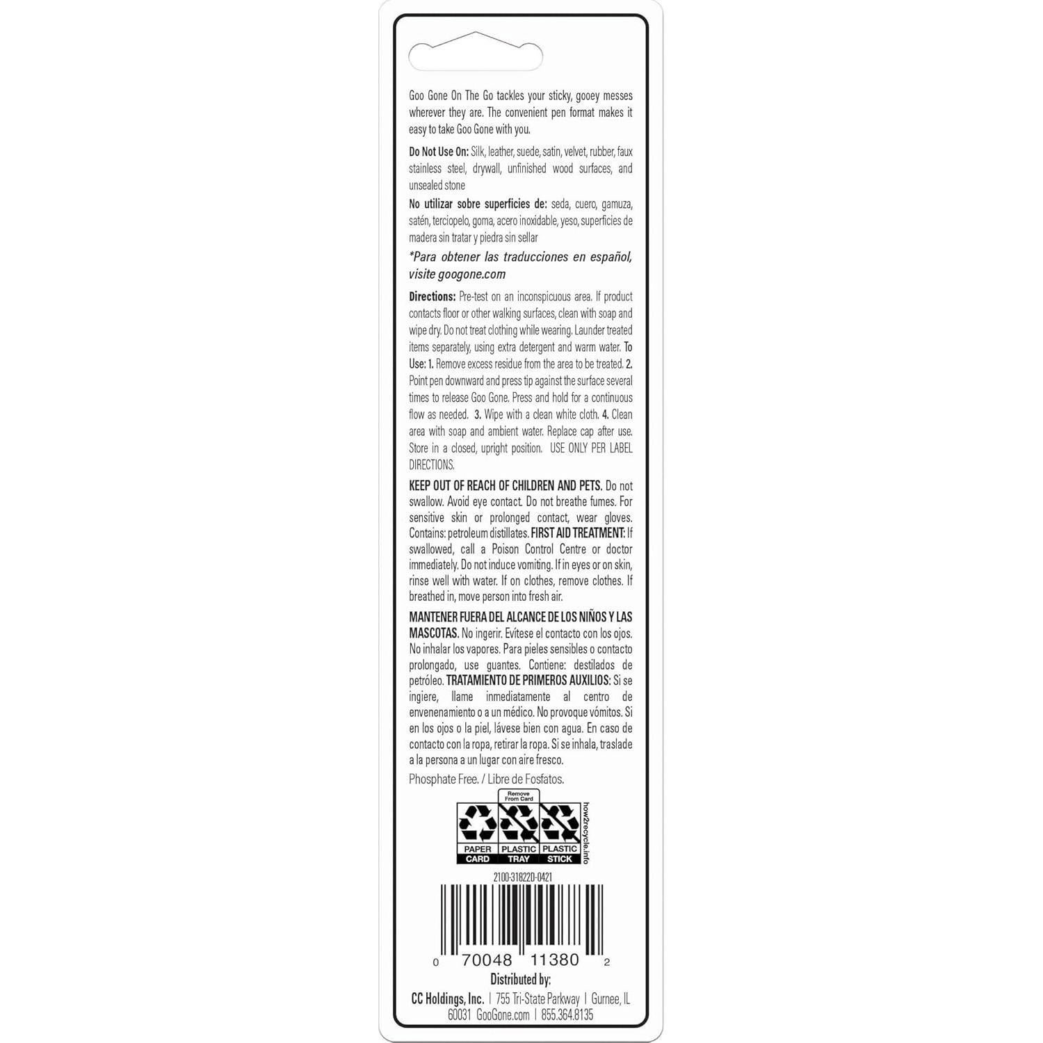 Bolígrafo Goo Gone Sin Desorden 19.94g - Control Preciso