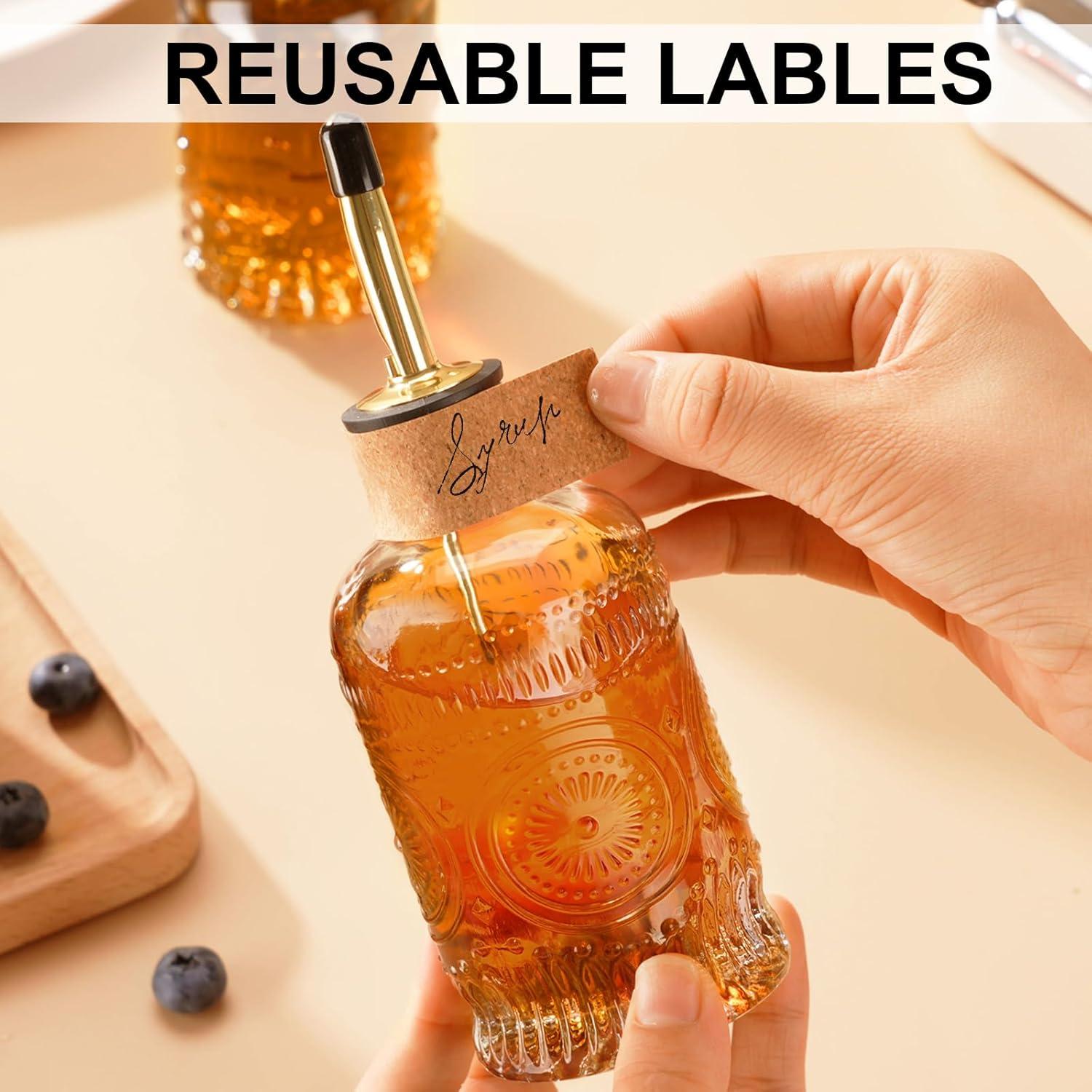 Juego de 2 Botellas Dispensadoras de Jarabe de Vidrio 200 ml