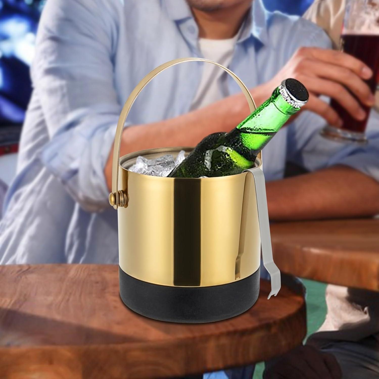 Cubo de Hielo Aislado SenceTech 1.4L Acero Inoxidable Dorado