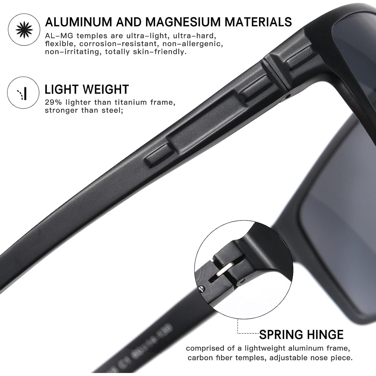 Gafas de sol polarizadas DUCO para hombres, marco ligero