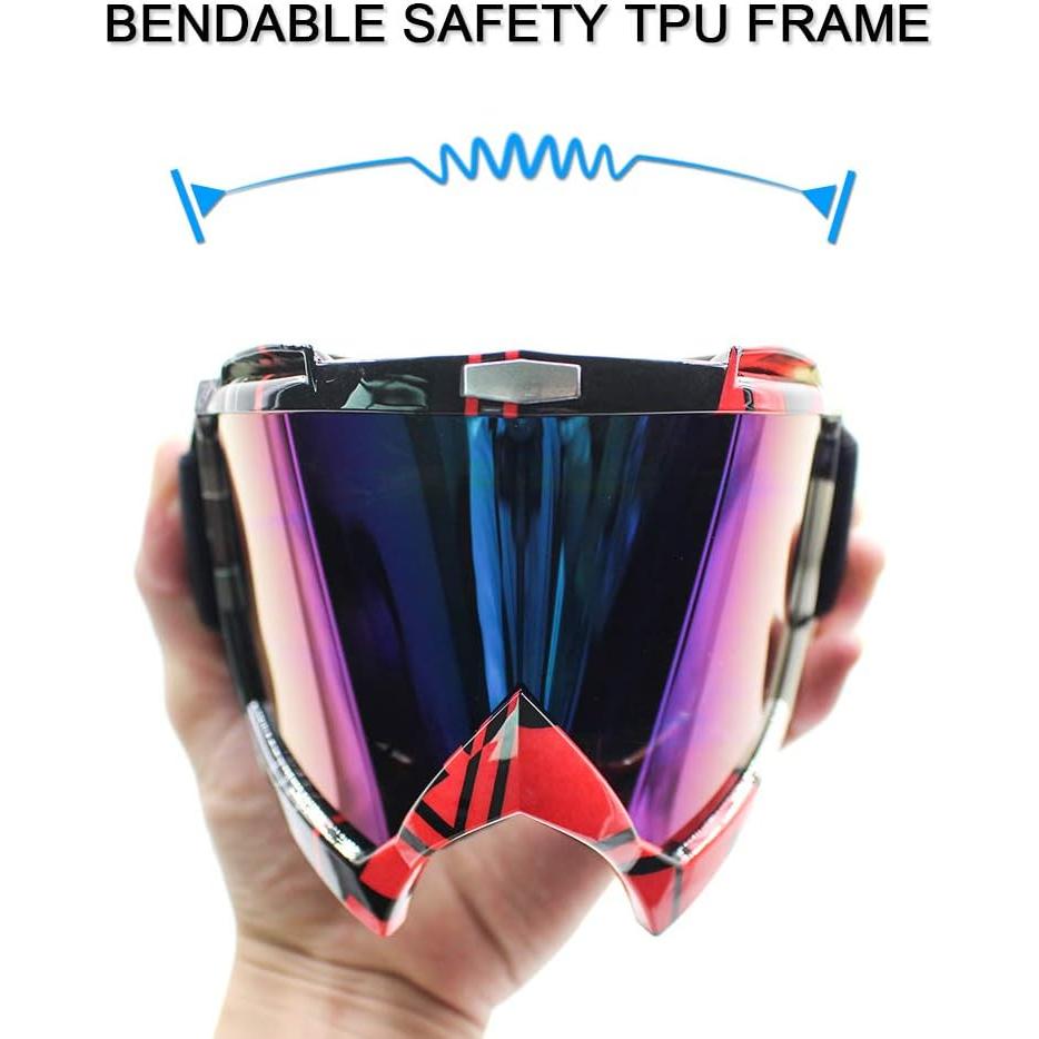 Gafas de Motocross SPOSUNE UV400 Unisex con Esponja Gruesa