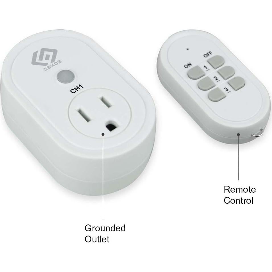 Paquete de 3 Enchufes Interiores OSKOS con Control Remoto