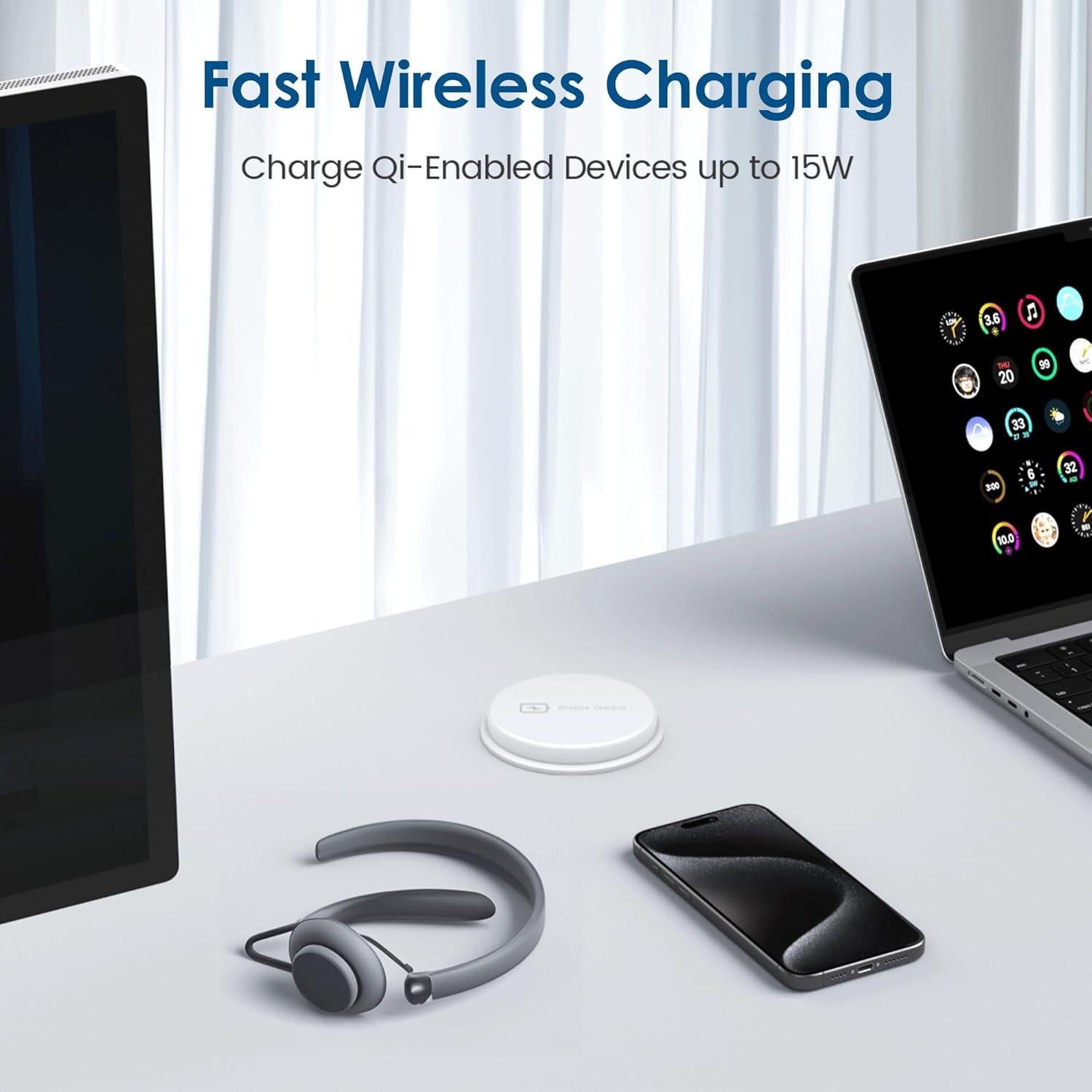 Grommet de Poder Empotrado Blanco Jgstkcity 3" con Carga Rápida