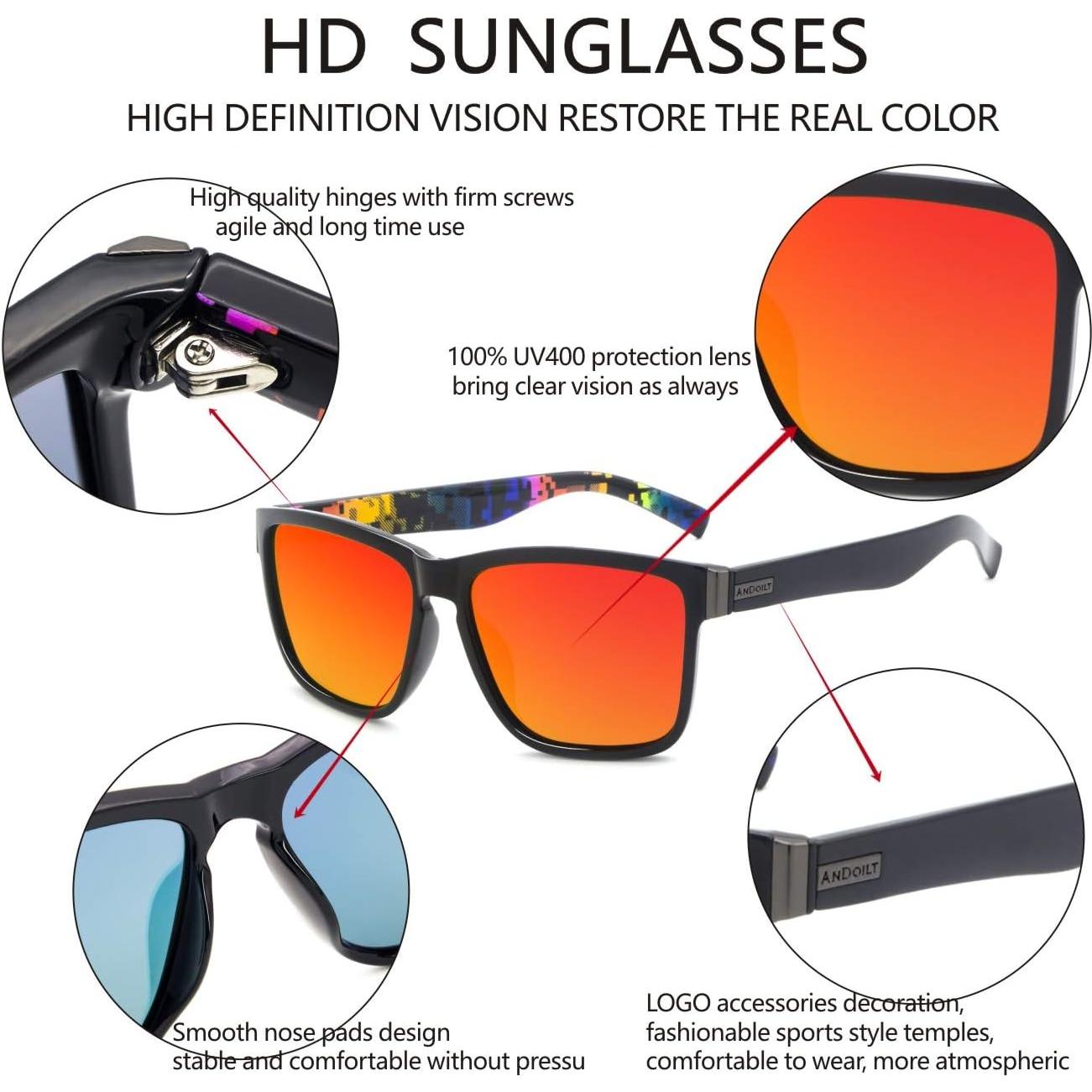 Gafas de sol polarizadas ANDOILT cuadradas 56mm UV