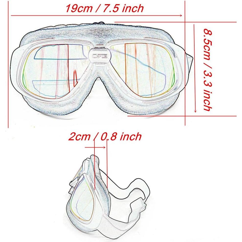 Gafas de Motocicleta Evomosa Vintage Goggle UV Anti-vaho