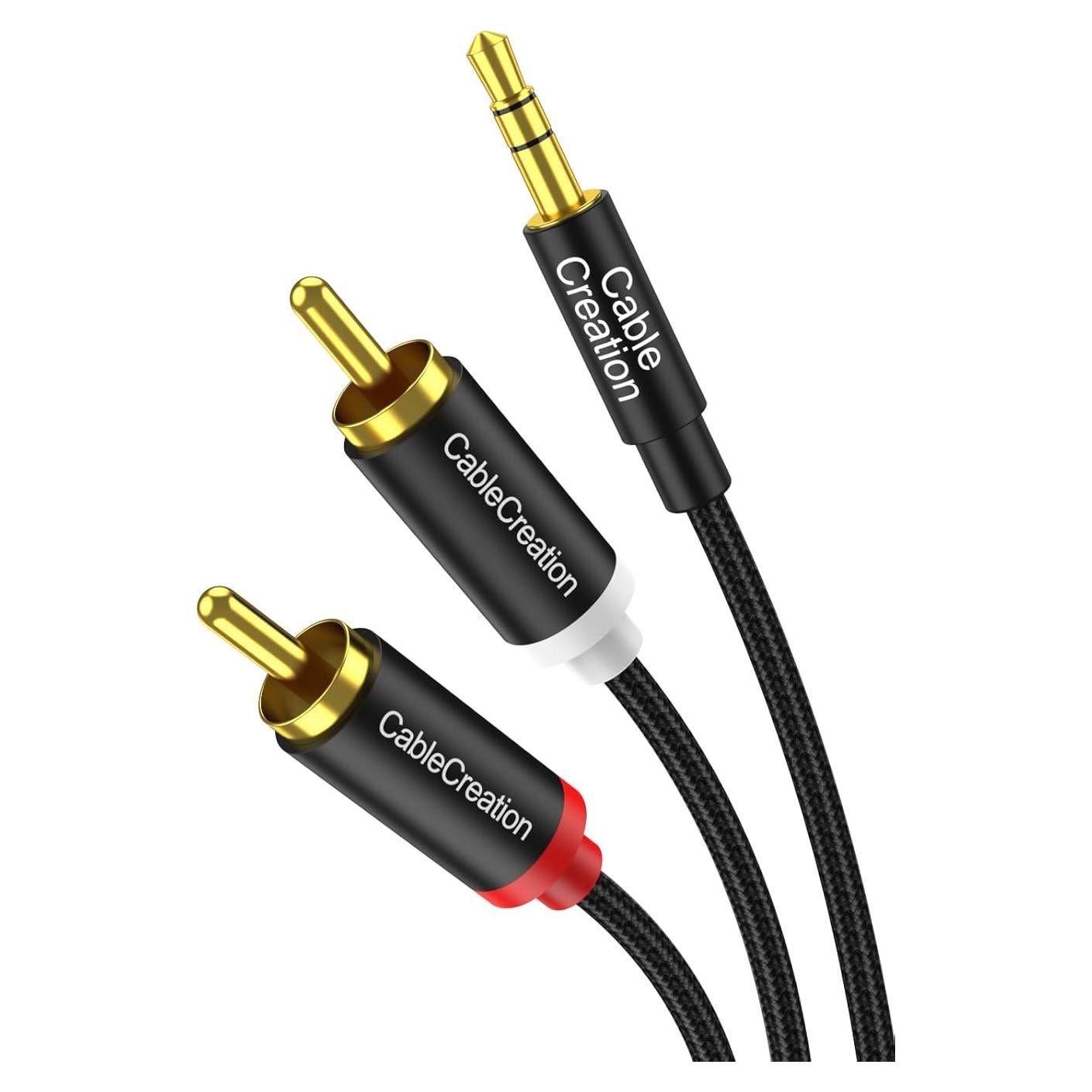 Cable de Audio 3.5mm a 2 RCA CableCreation 2.01m Estéreo
