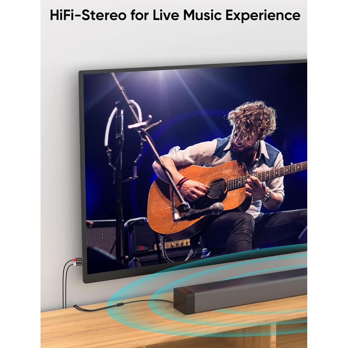 Cable de Audio 3.5mm a 2 RCA CableCreation 2.01m Estéreo