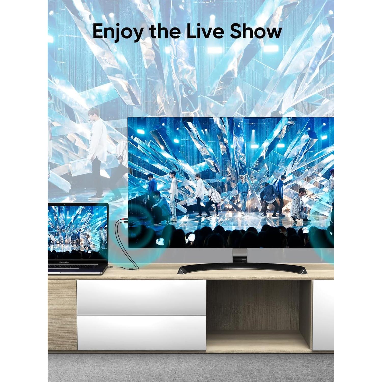 Cable de Audio 3.5mm a 2 RCA CableCreation 2.01m Estéreo