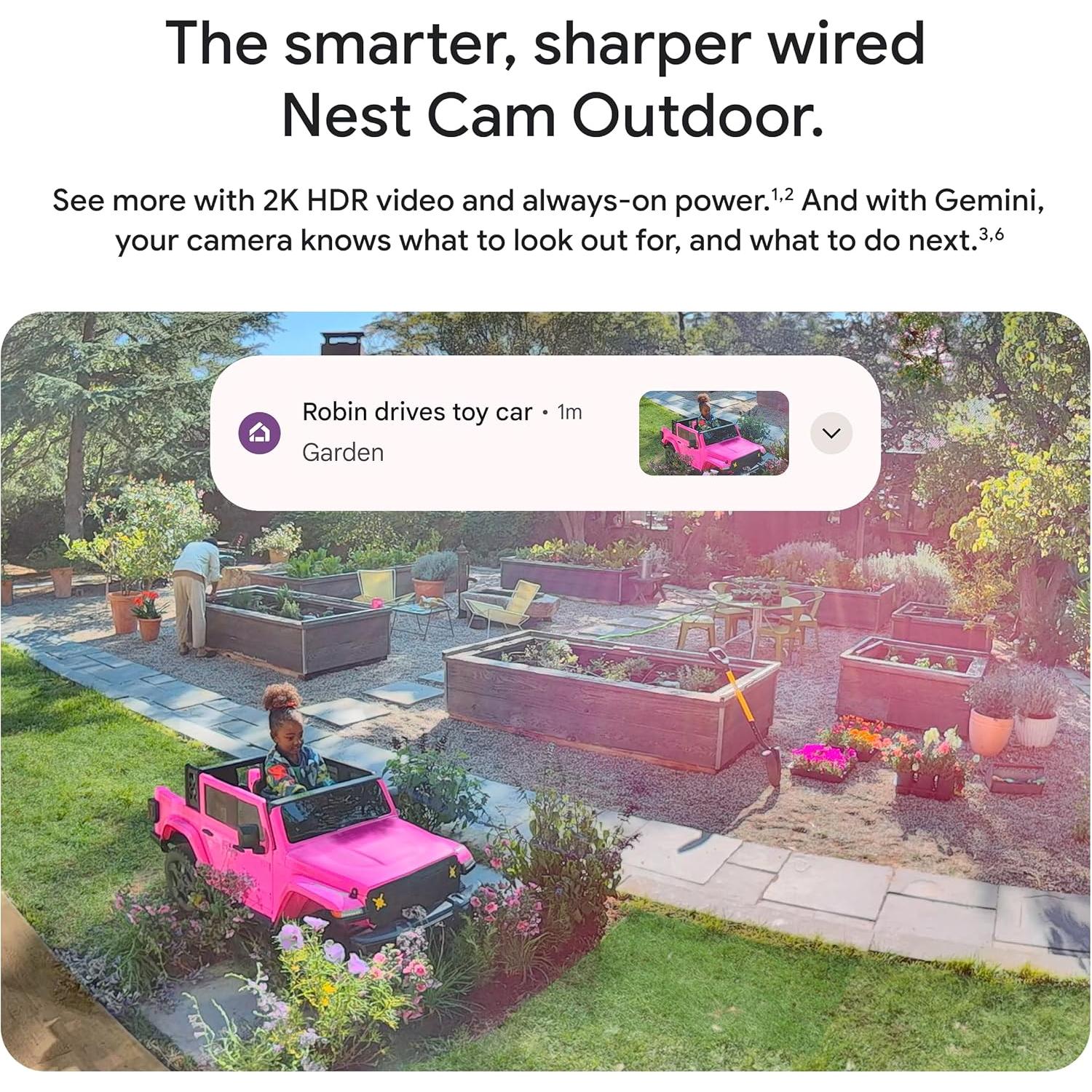Cámara de Seguridad Nest Cam Exterior Google 2K HDR Hazel