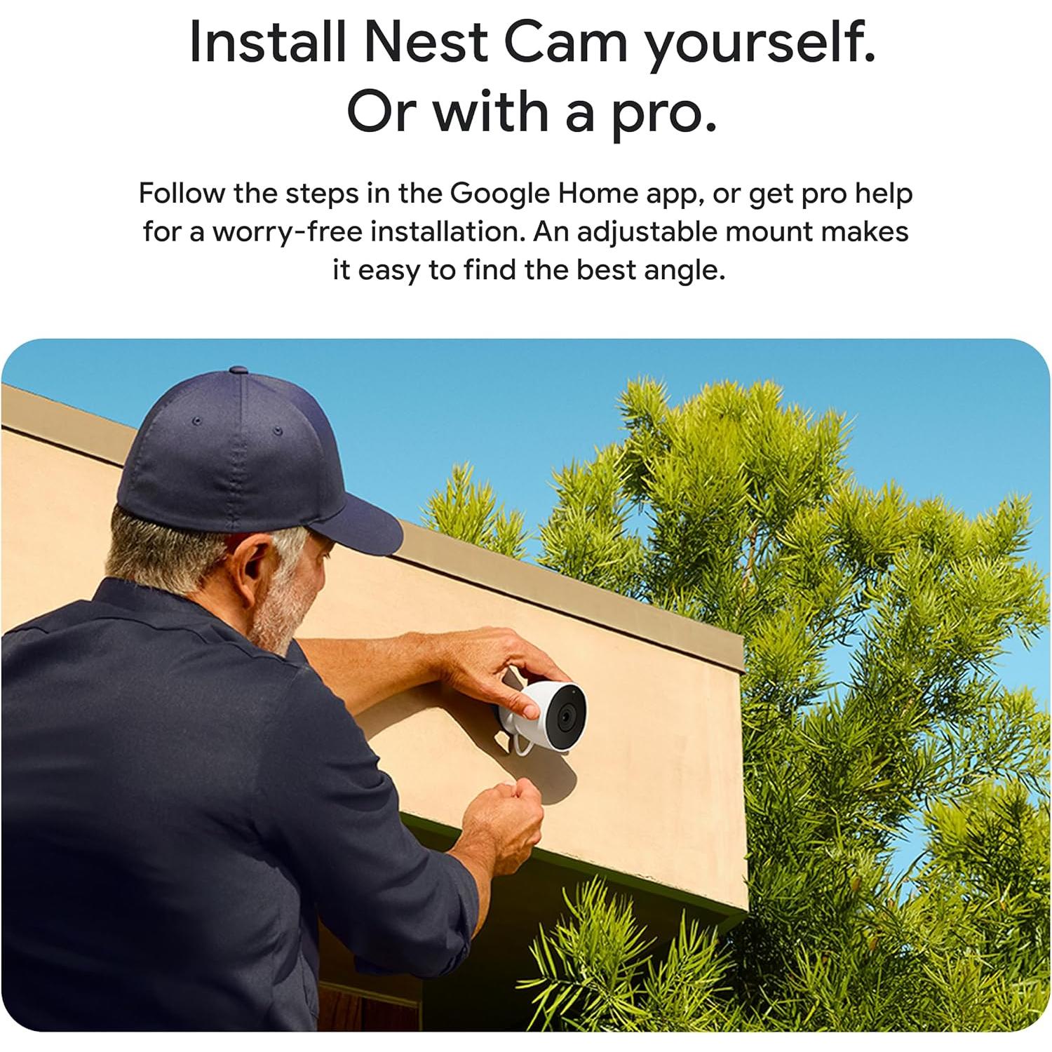 Cámara de Seguridad Nest Cam Exterior Google 2K HDR Hazel