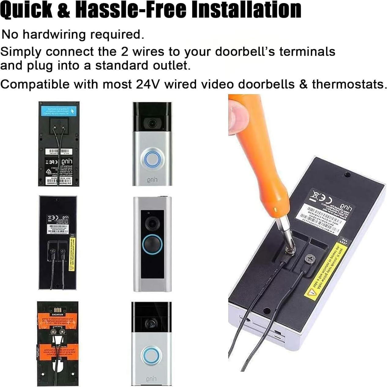 Transformador de Timbre 24V AC SEEHOM 500mA 7.92m Cable