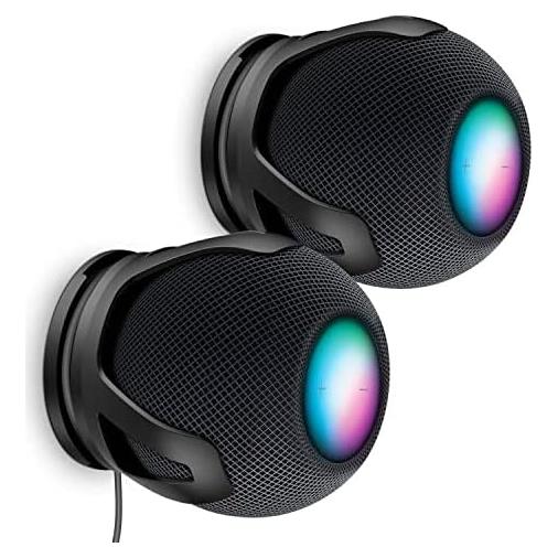 Soporte de Pared PlusAcc para HomePod Mini - Negro, 2 Unidades