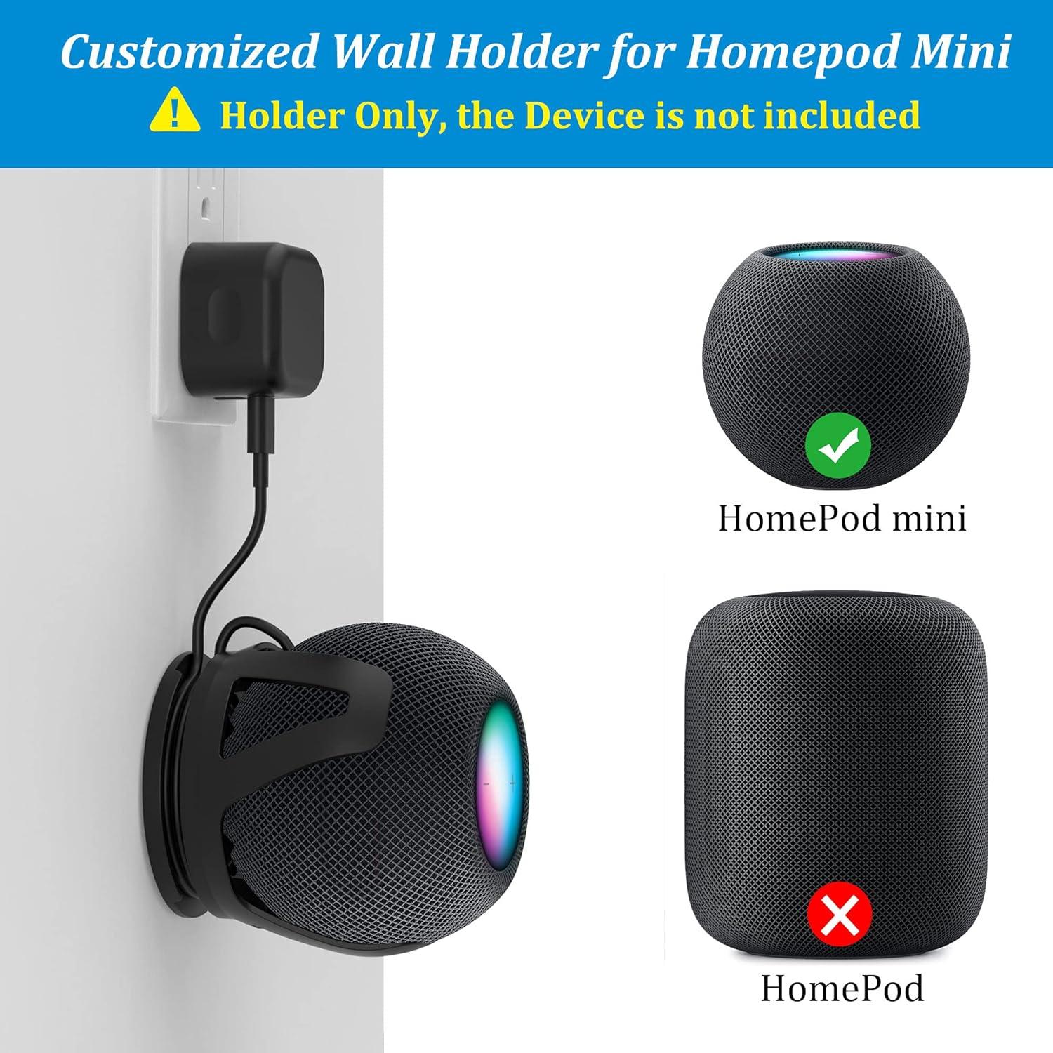 Soporte de Pared PlusAcc para HomePod Mini - Negro, 2 Unidades
