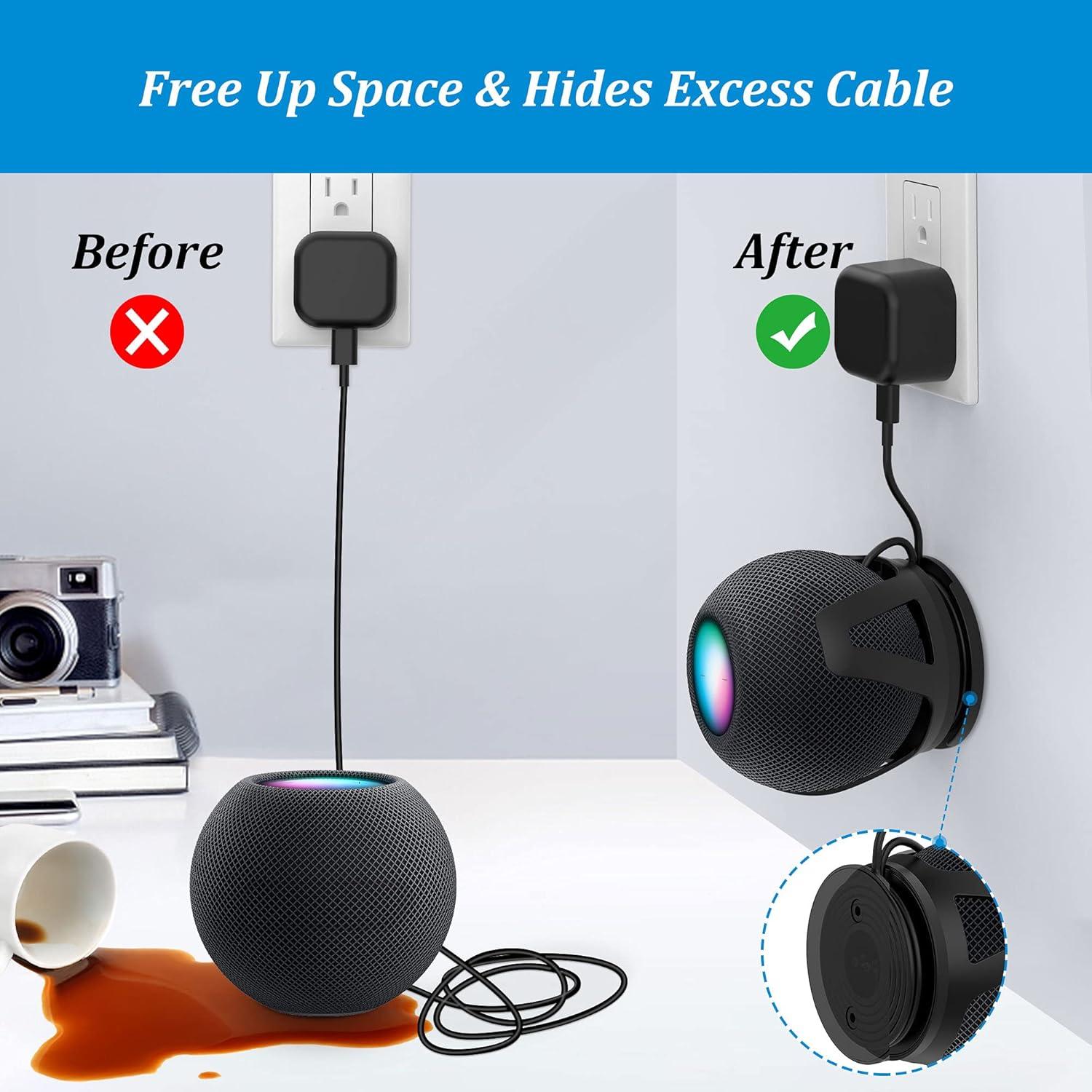 Soporte de Pared PlusAcc para HomePod Mini - Negro, 2 Unidades