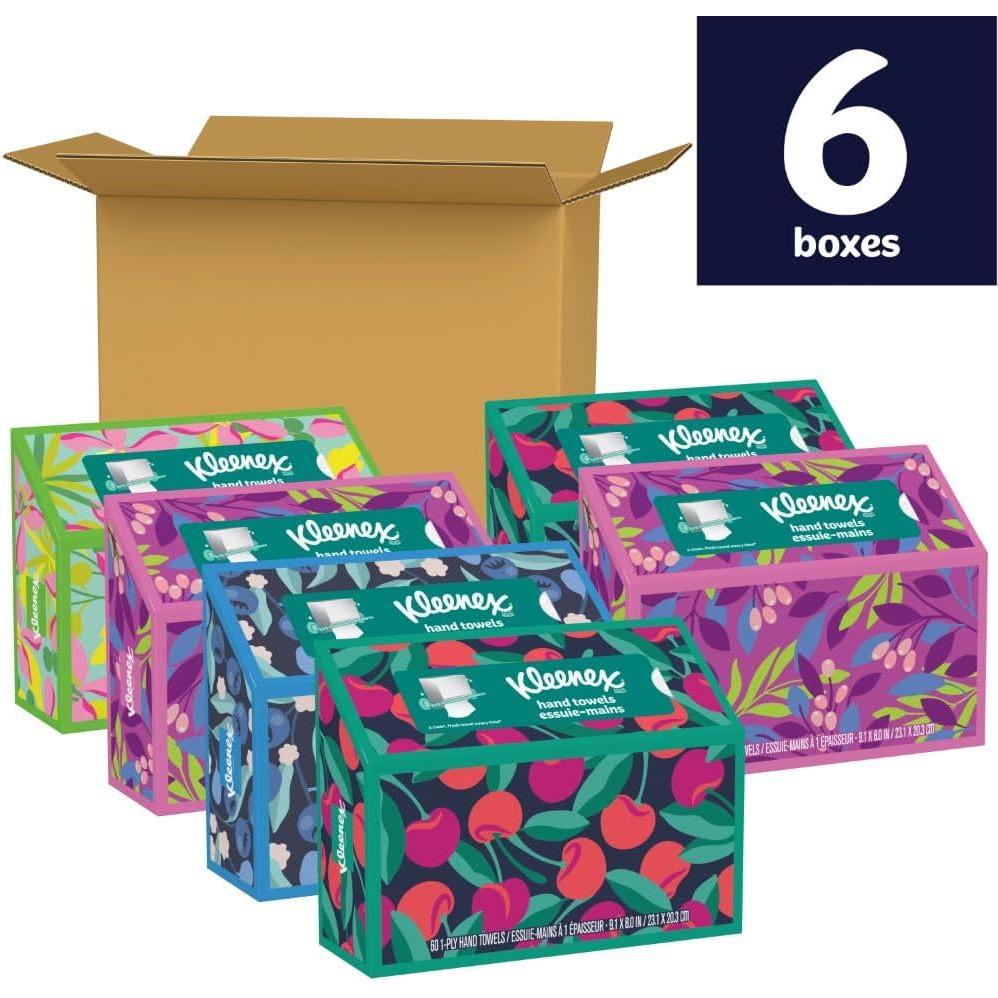 Toallas de Papel Desechables Kleenex, 6 Cajas de 60 Toallas