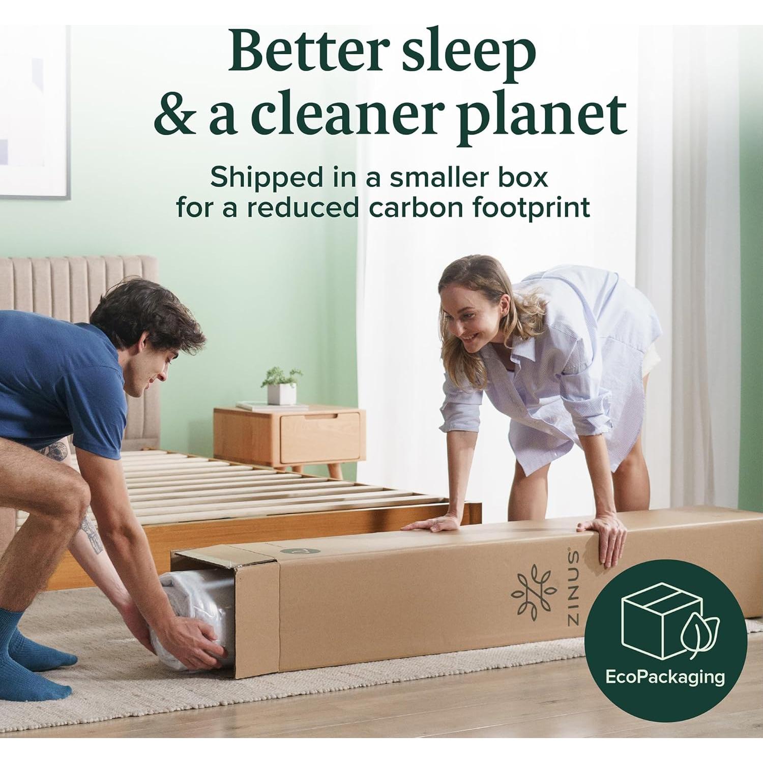 Colchón ZINUS Espuma Viscoelástica 30.5 cm Twin XL Té Verde