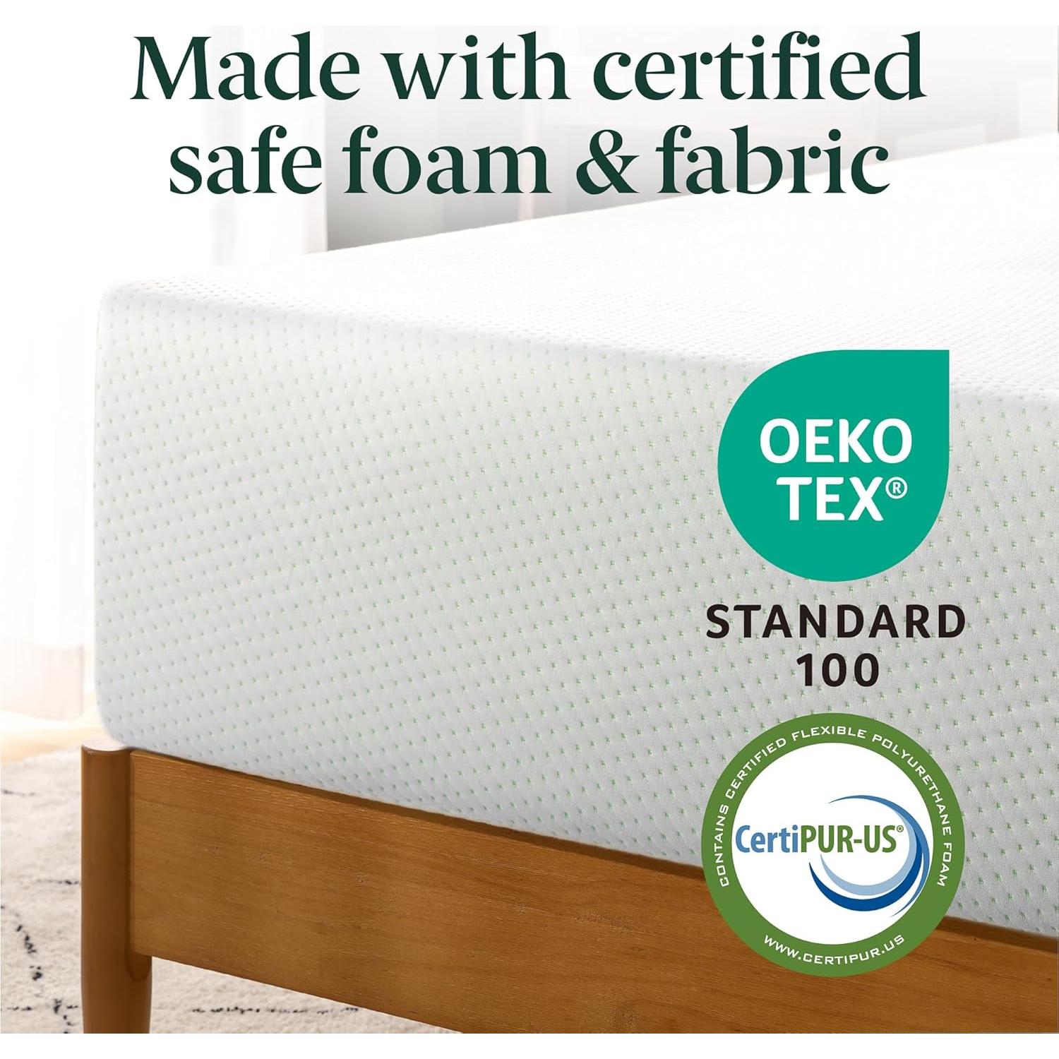 Colchón ZINUS Espuma Viscoelástica 30.5 cm Twin XL Té Verde