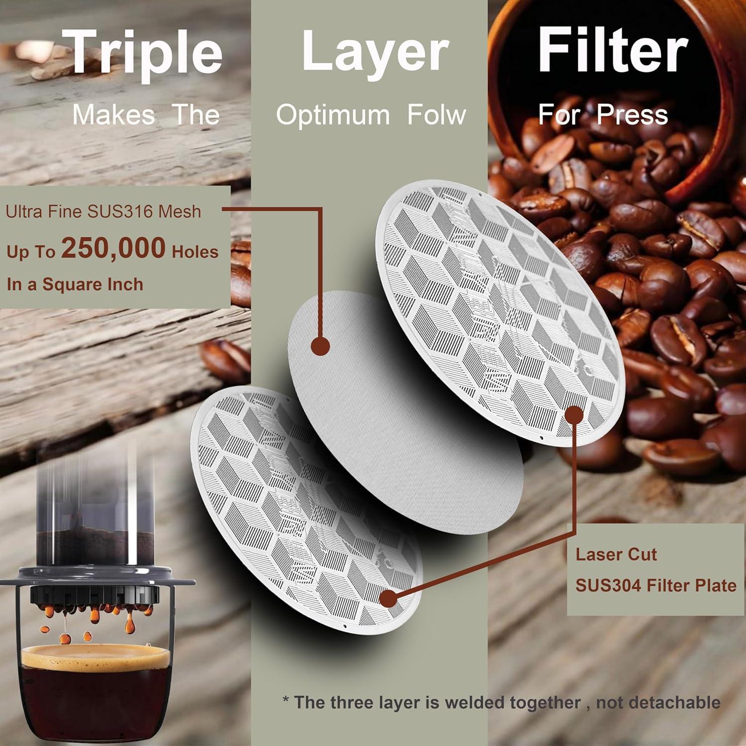 Filtro de café reutilizable Dailybrew de acero inoxidable 4"