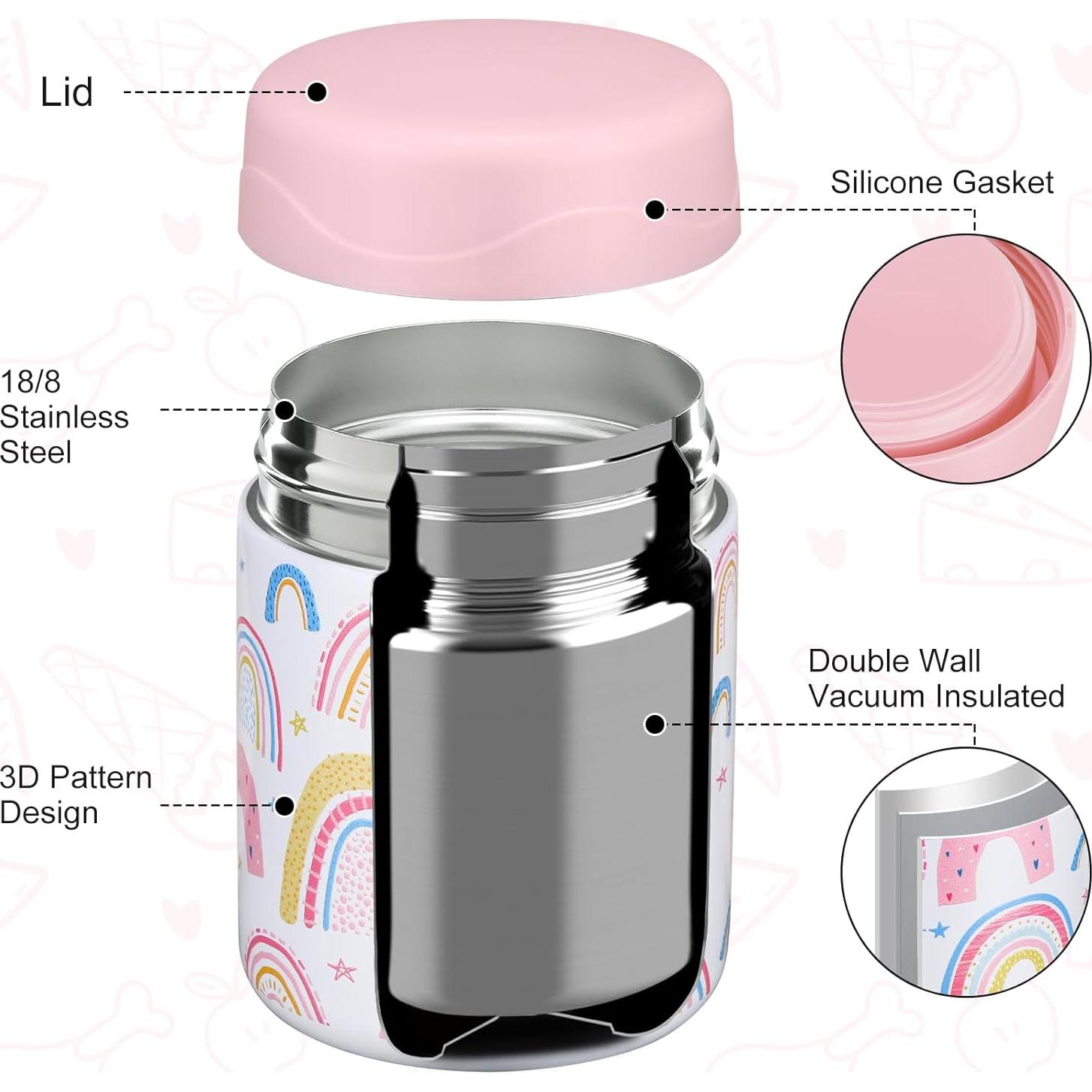 Termo de Sopa Aislado 295ml Wiwens Blanco-Arcoíris