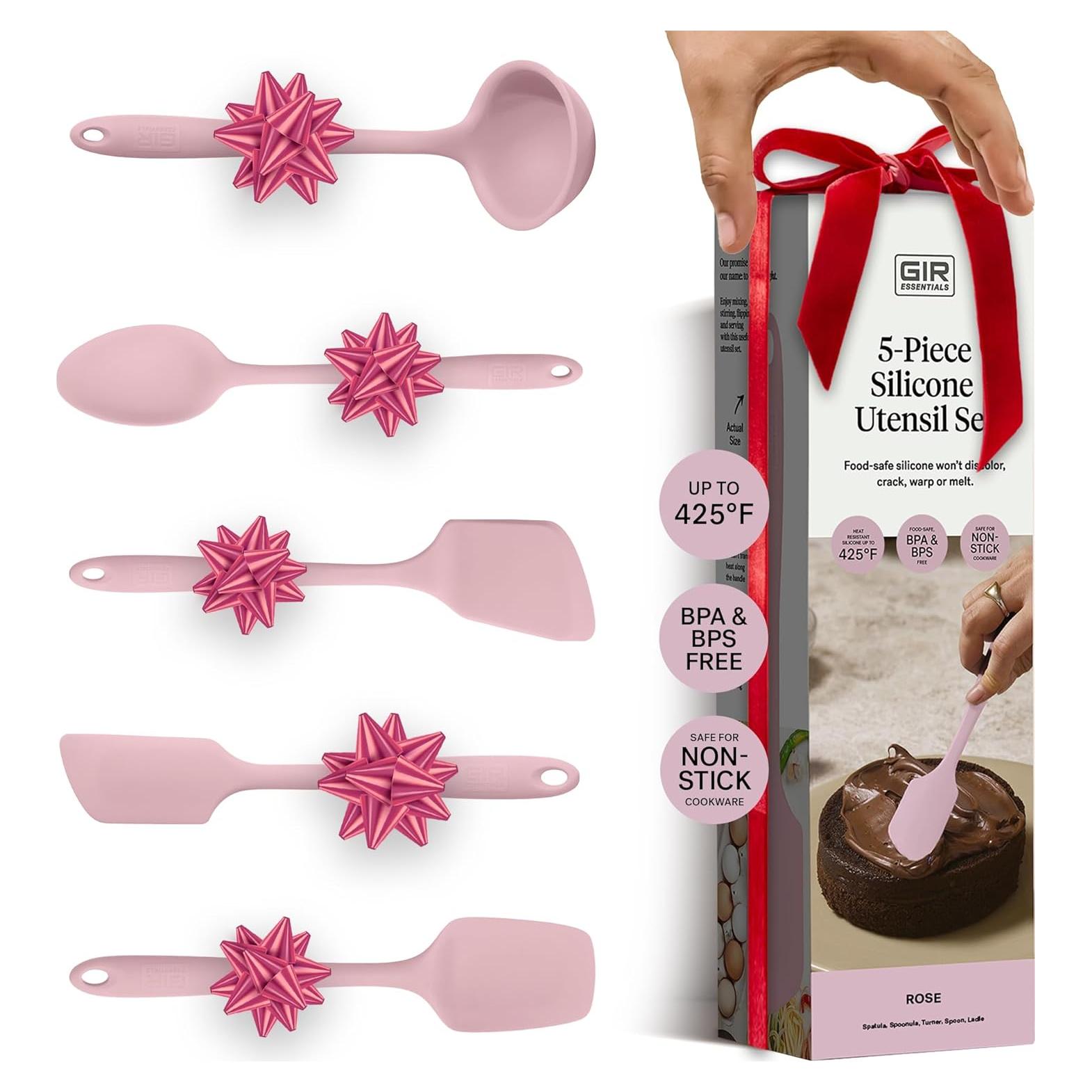 Set de Utensilios de Cocina GIR - 5 Piezas Antiadherente Rosa