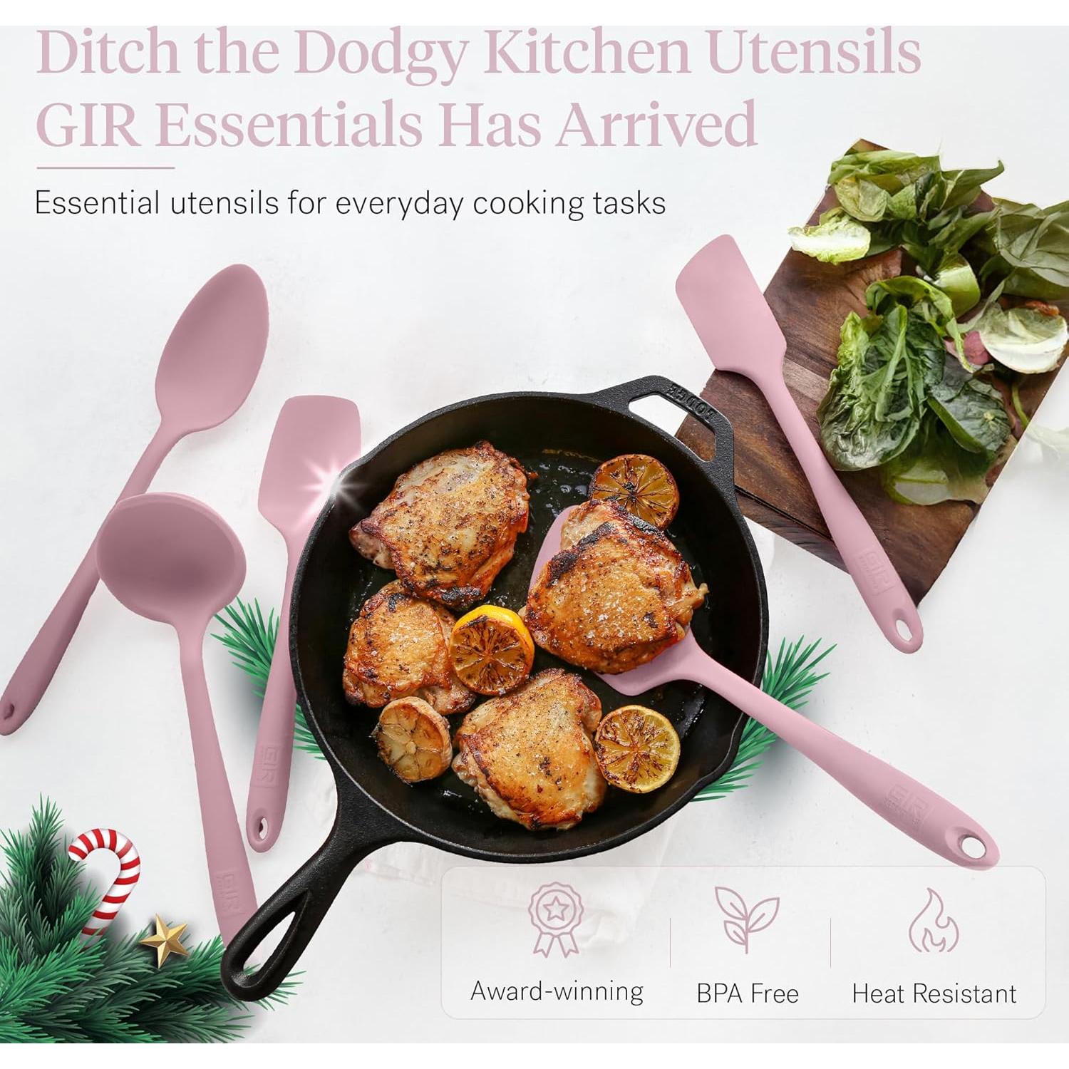 Set de Utensilios de Cocina GIR - 5 Piezas Antiadherente Rosa