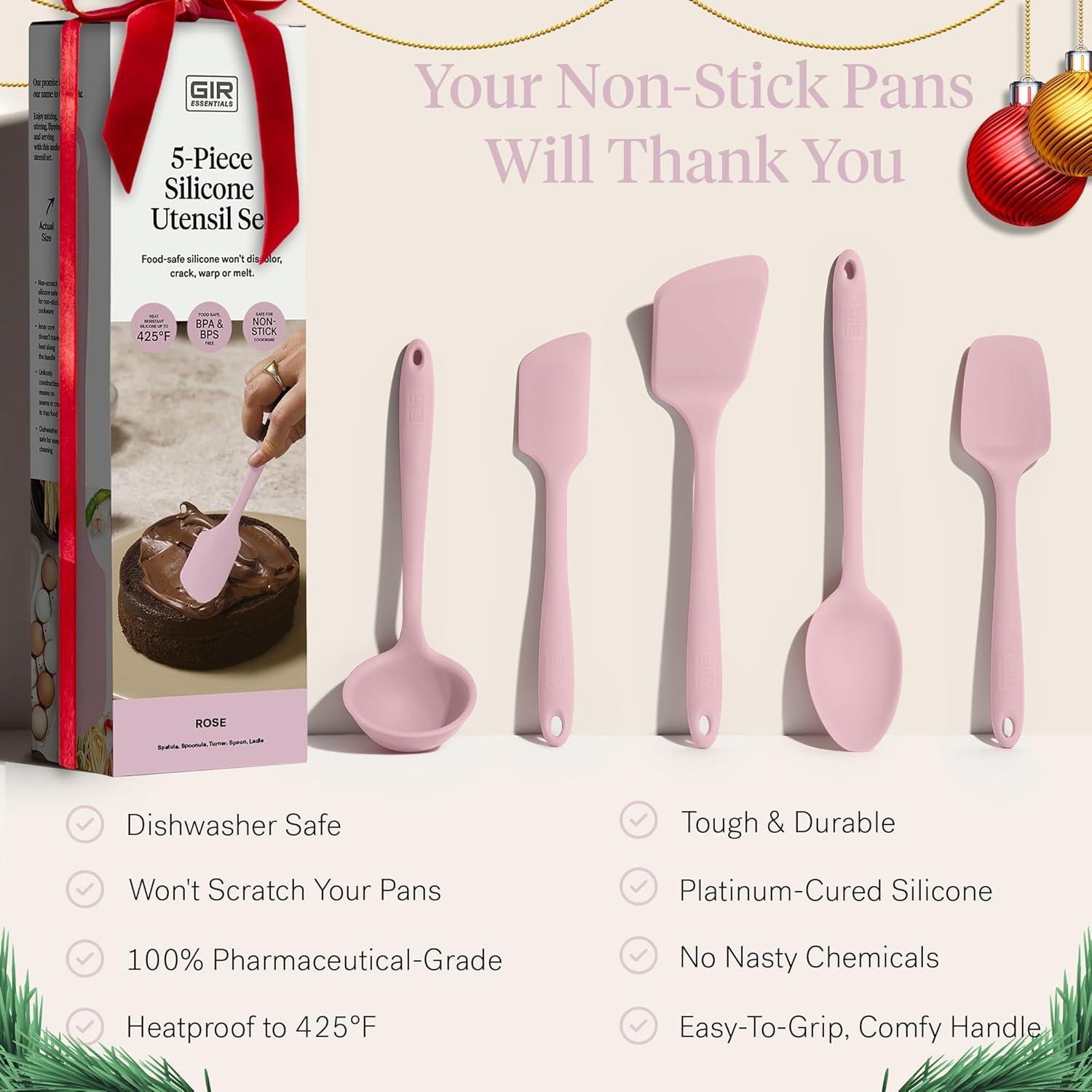 Set de Utensilios de Cocina GIR - 5 Piezas Antiadherente Rosa