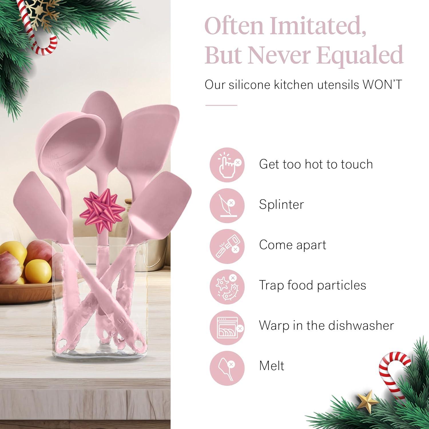 Set de Utensilios de Cocina GIR - 5 Piezas Antiadherente Rosa