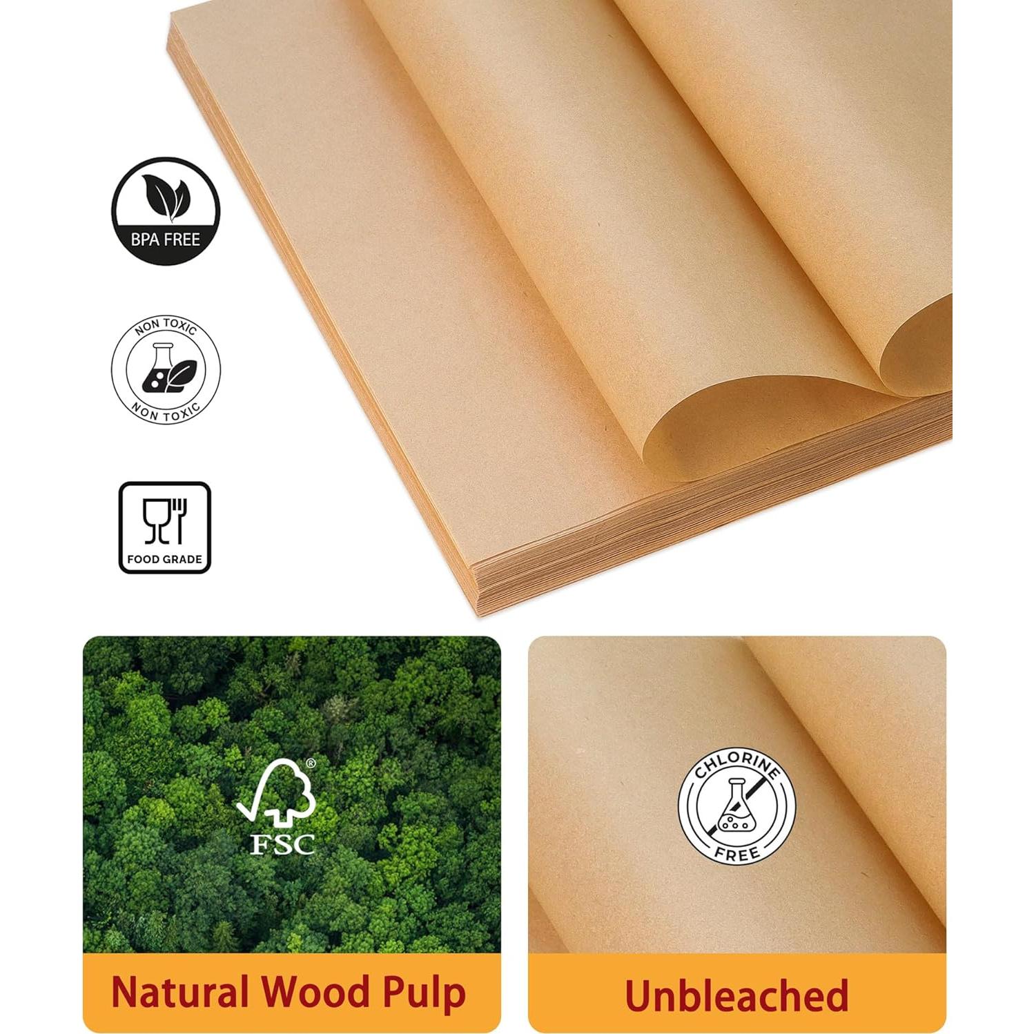 200 Hojas de Papel Pergamino Anti-adherente GENLGE 30.5x42 cm