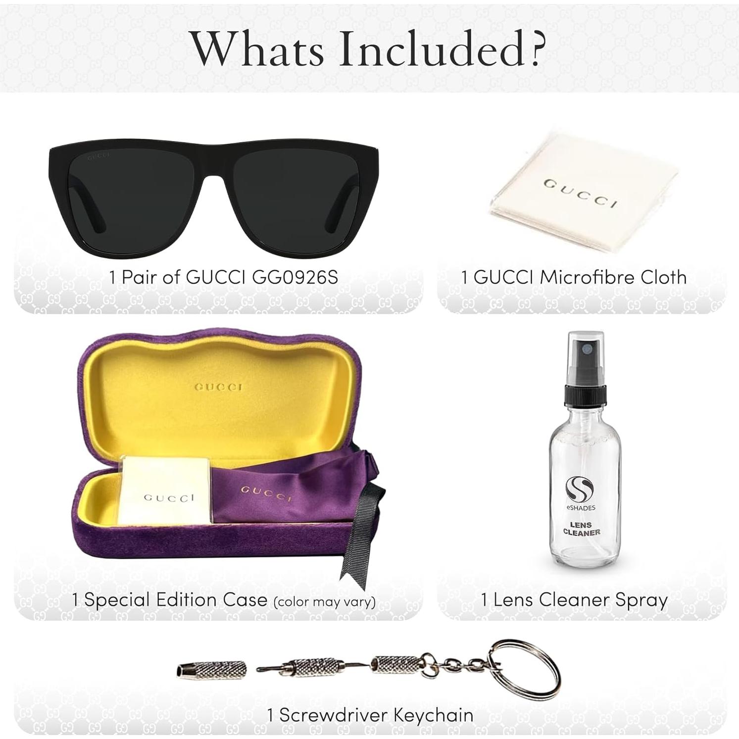 GG0926S Lettering Logo Flat Top shape Sunglasses - Eyewear with Luxury eSHADES Kit - Embrace Sophistication and Elegance